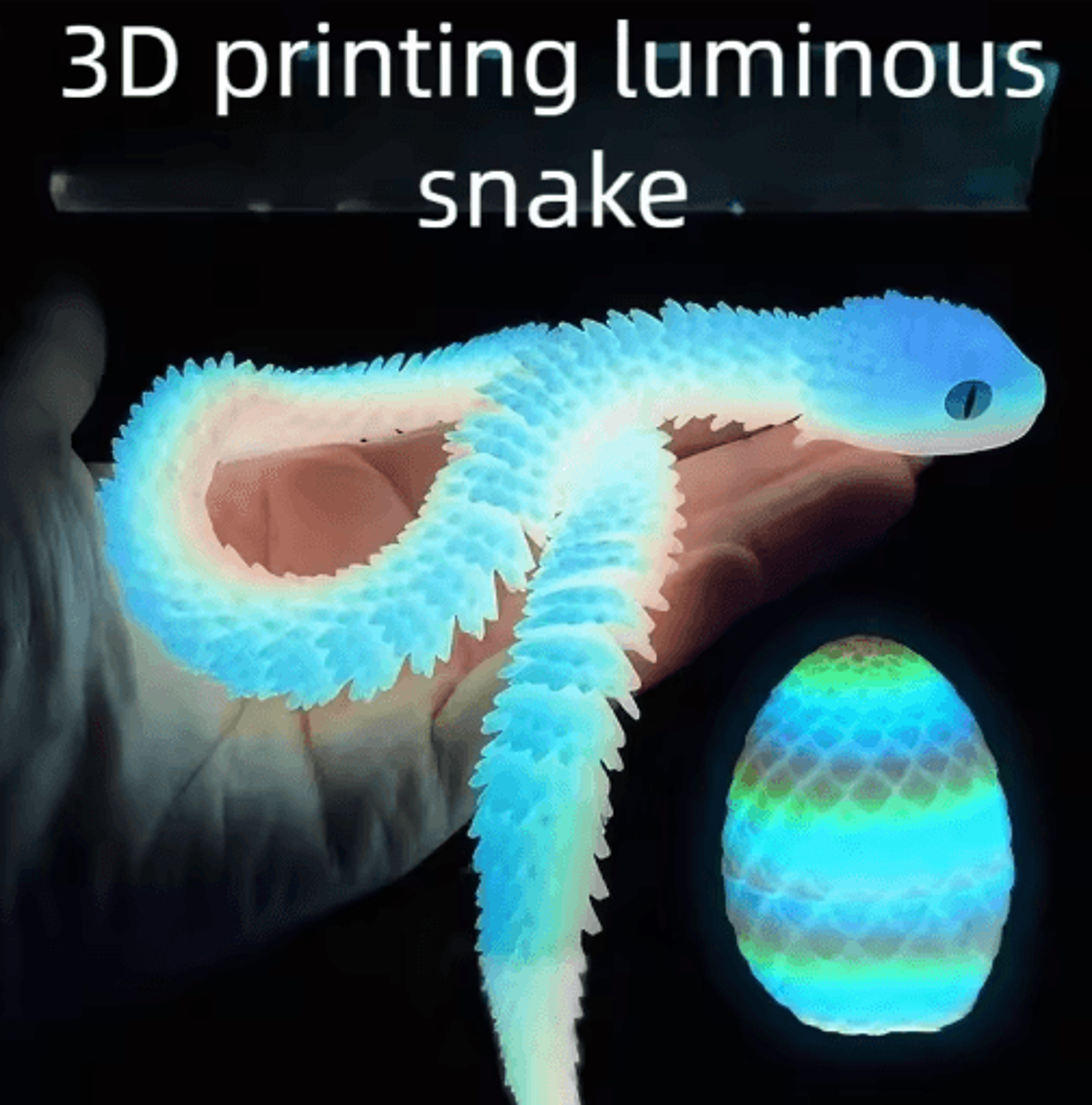 3D Articulated Cobra Snake Egg Statue For Desktop Decor 0