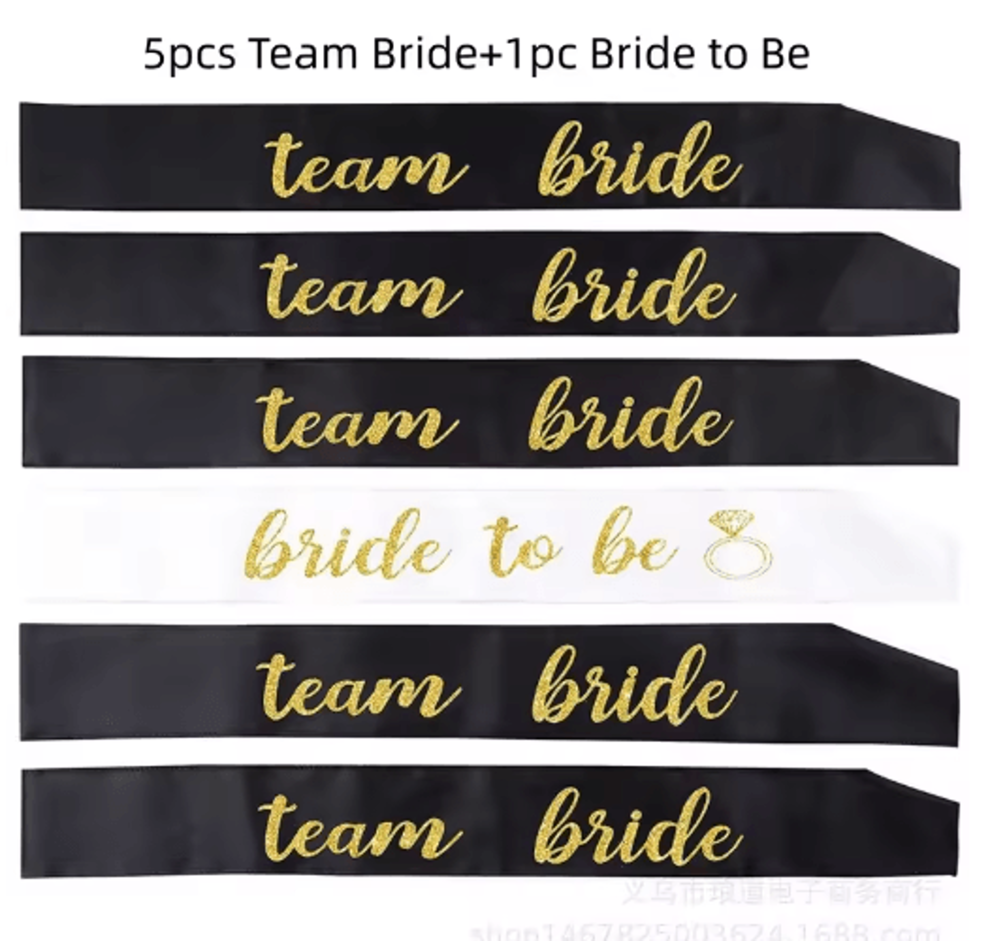 Rose Gold Team Bride Satin Sash Set For Bachelorette Parties 2