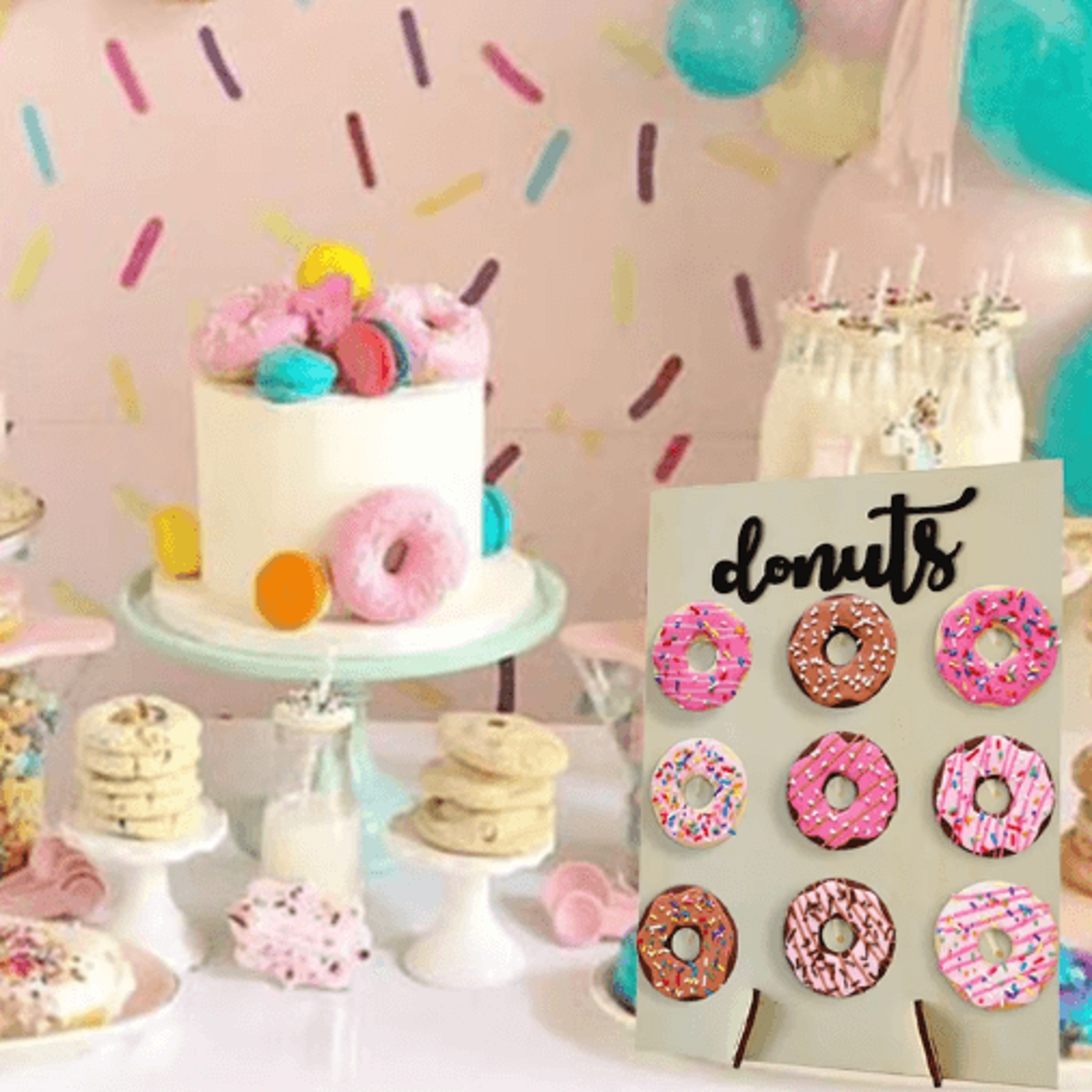 Wooden Donut Stand Dessert Display For Weddings And Parties 5