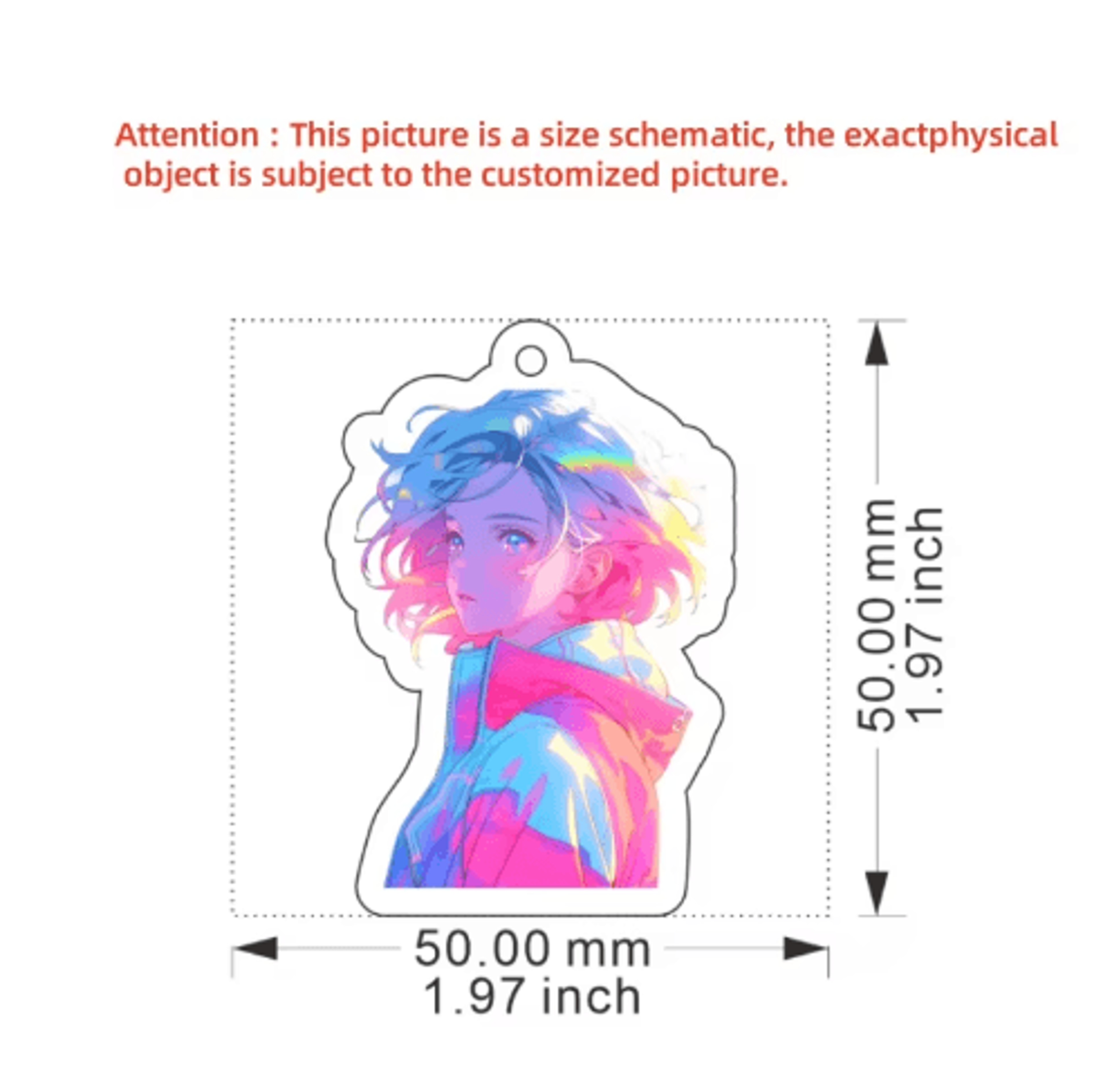 Custom 5cm Acrylic Anime Keychain For Couples And Gifts 4