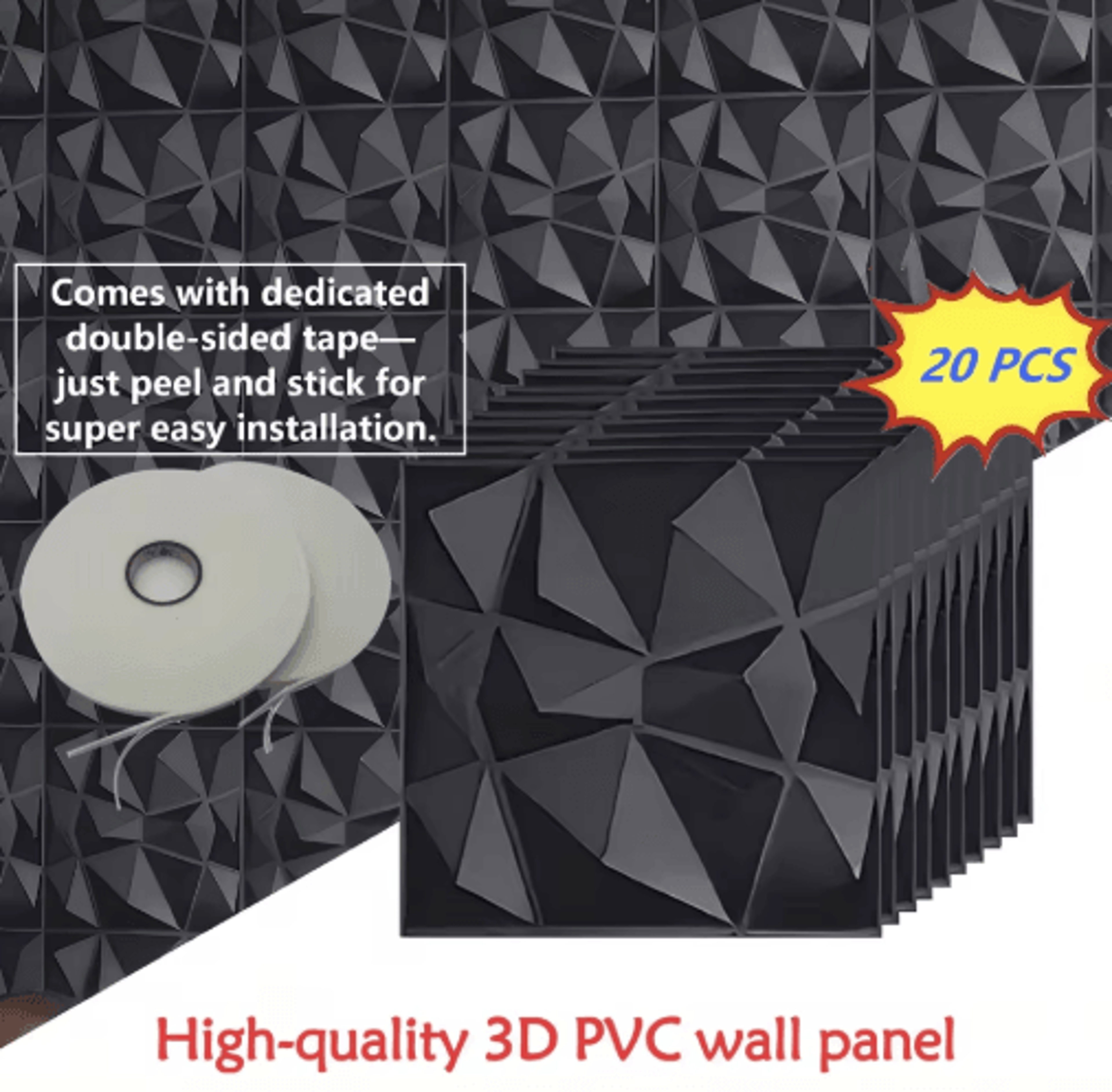 20Piece 30x30cm 3D Wall Panels For Modern Interior Decor 0
