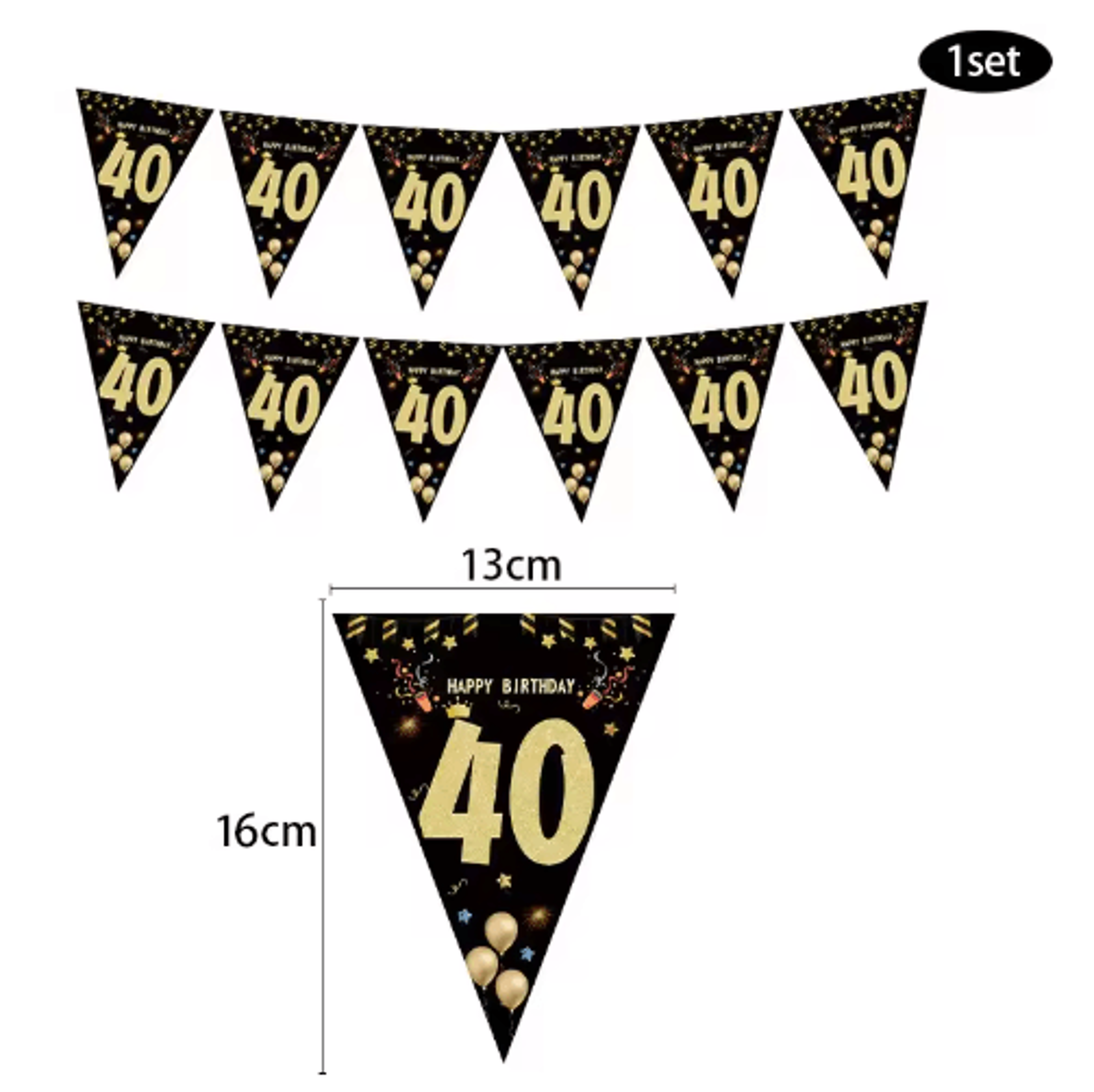 30th 40th 50th 60th Birthday Banner With Number Balloons 16