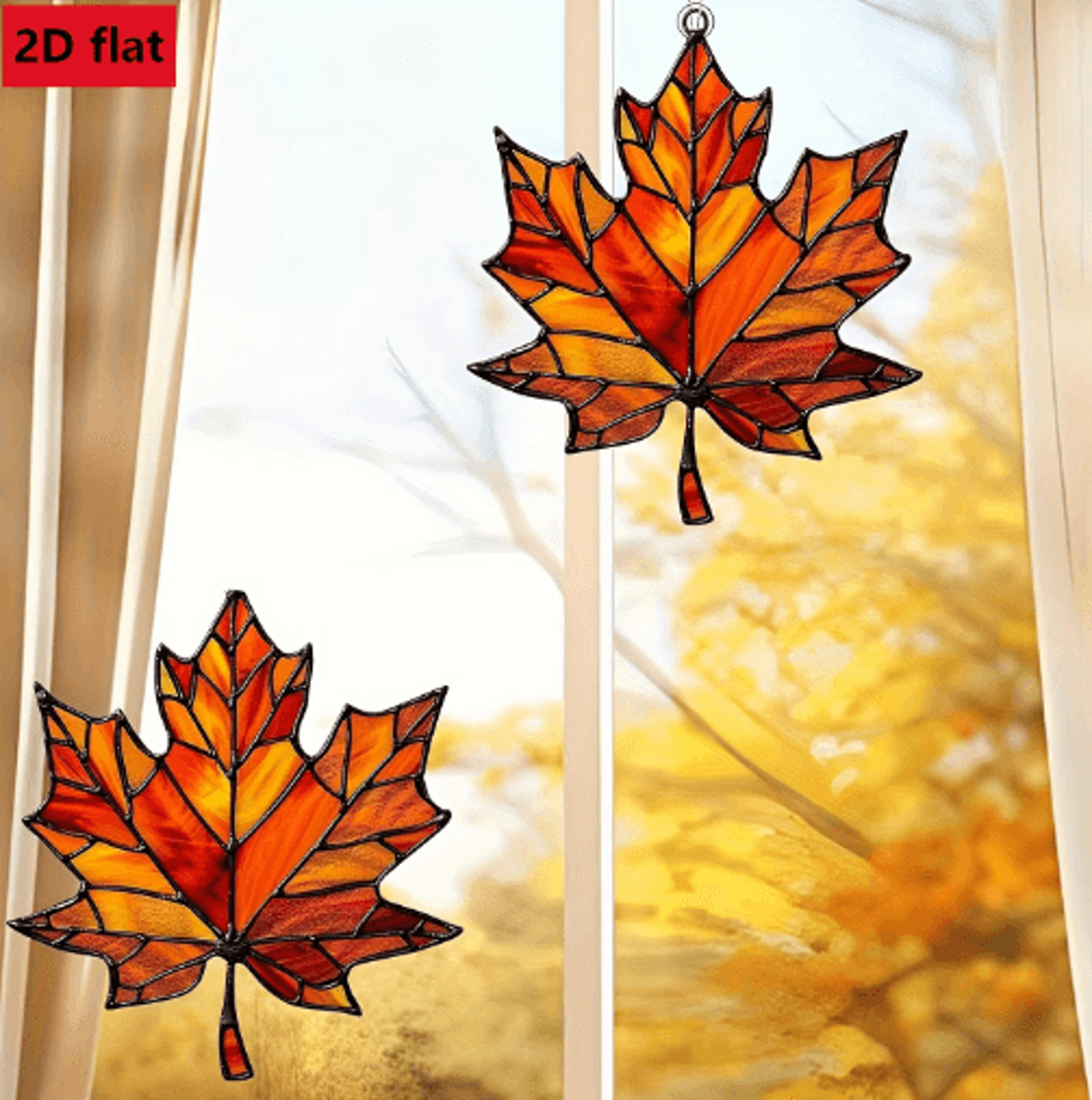 Thanksgiving Acrylic Maple Leaf Light Catcher For Fall Decor 7
