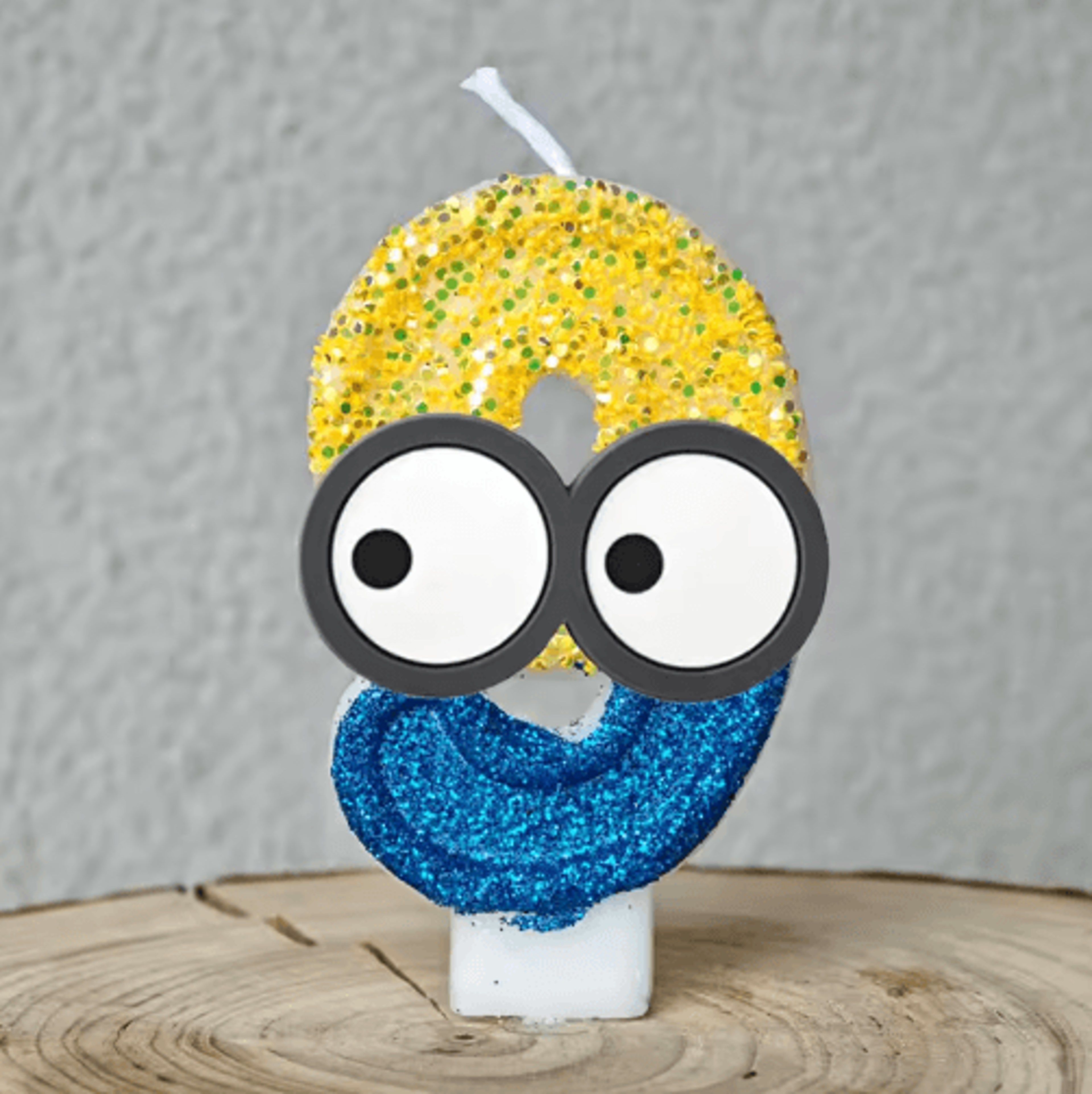 Cute Yellow Banana Man Number Birthday Candle 09 3
