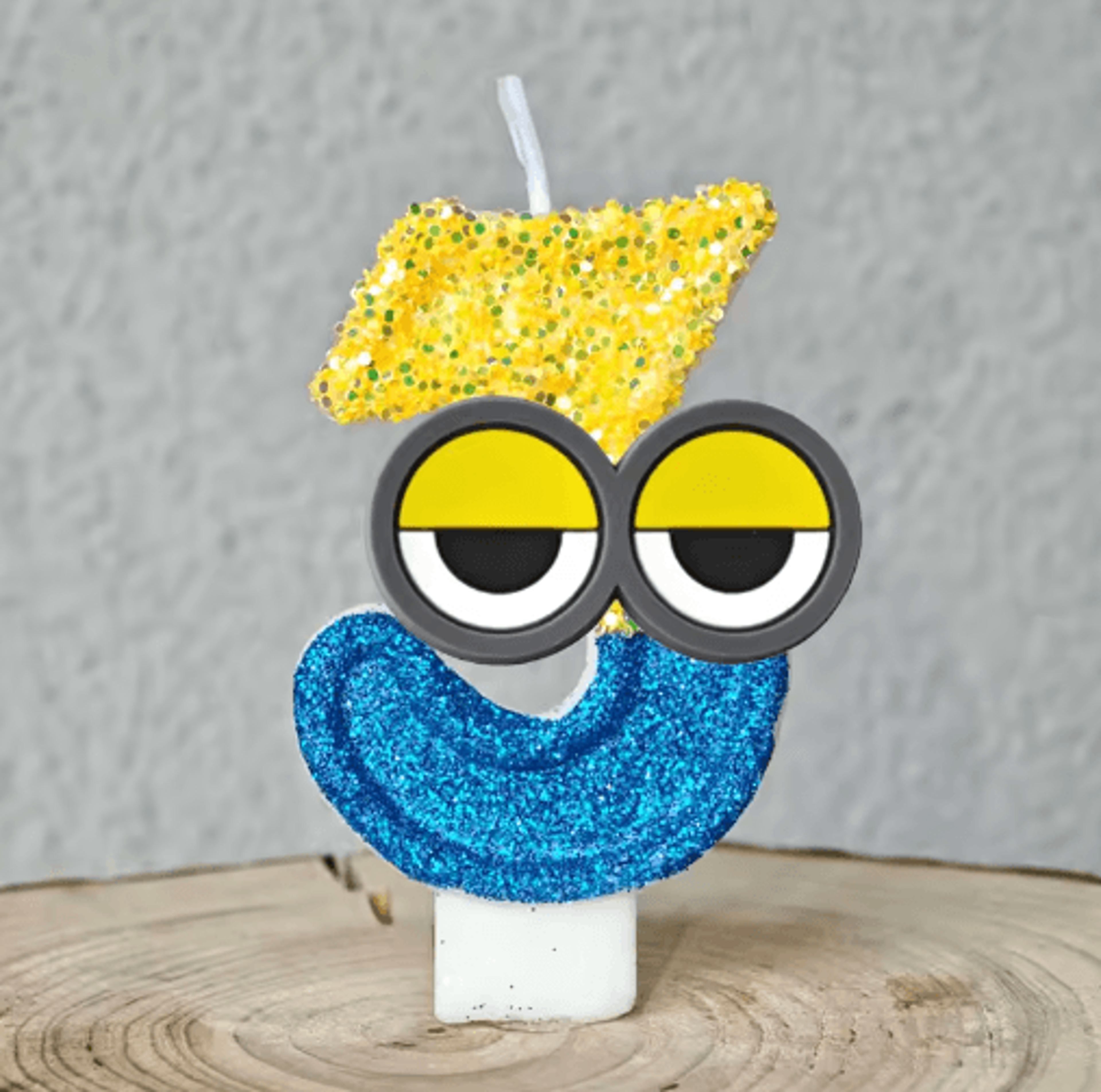 Cute Yellow Banana Man Number Birthday Candle 09 25
