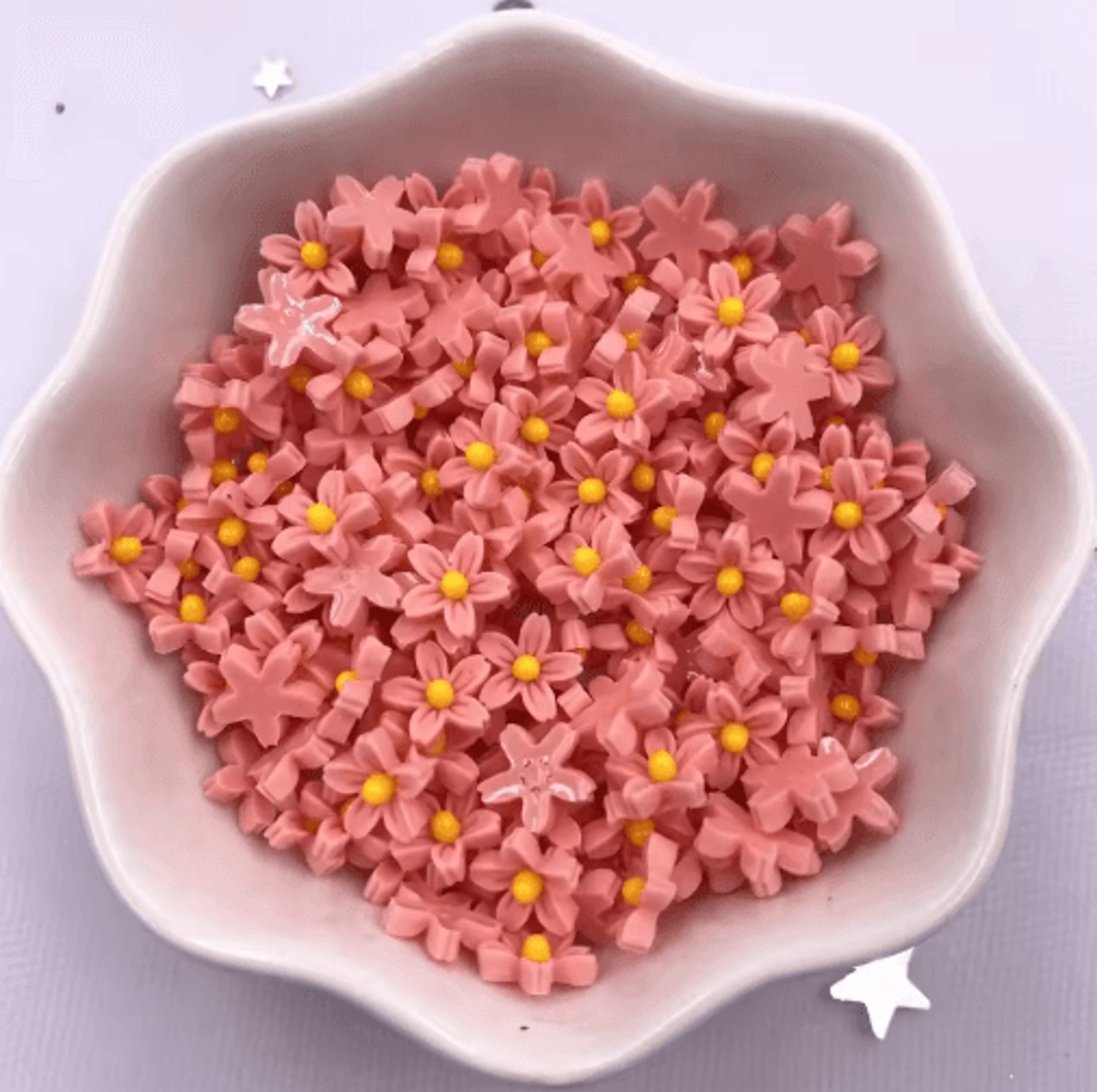 100Piece 8mm Colorful Mini Resin Flower Gems For Crafts And Nail Art 3