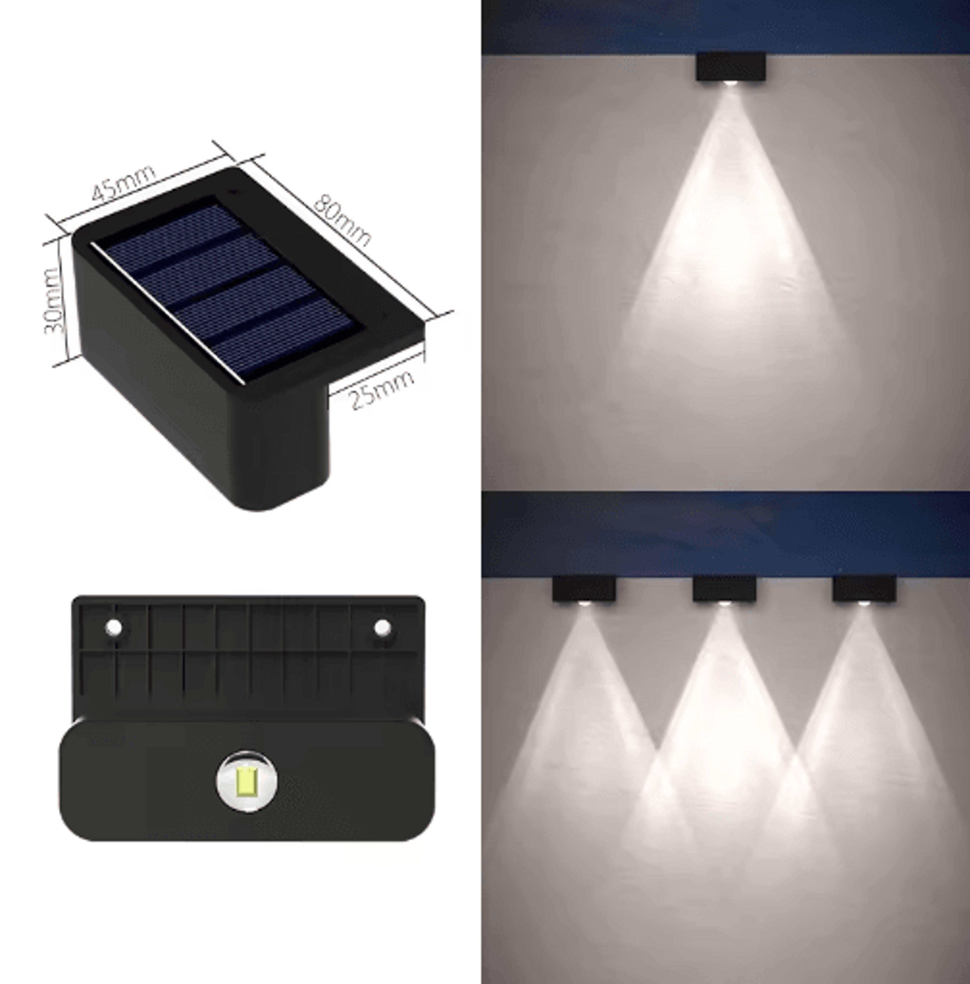 Solar Up And Down Wall Light For Outdoor Home And Garden 13