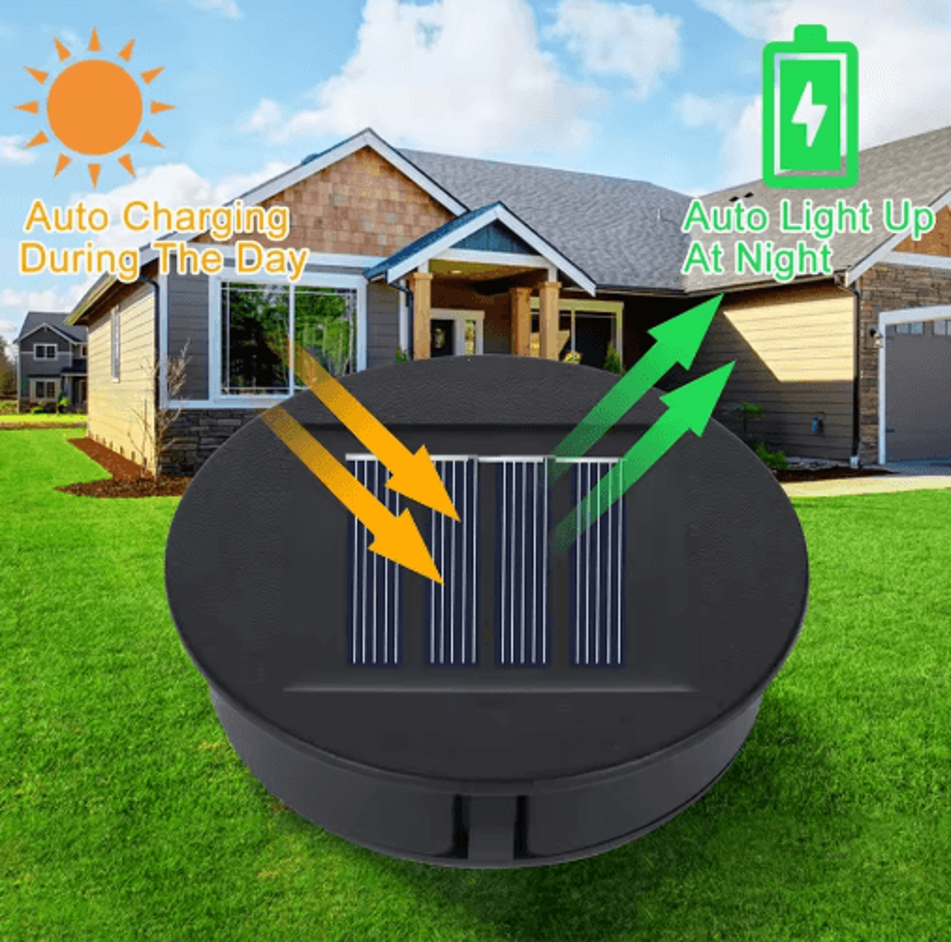 14PCS 8cm Solar Lantern Replacement Top With LED Light 8