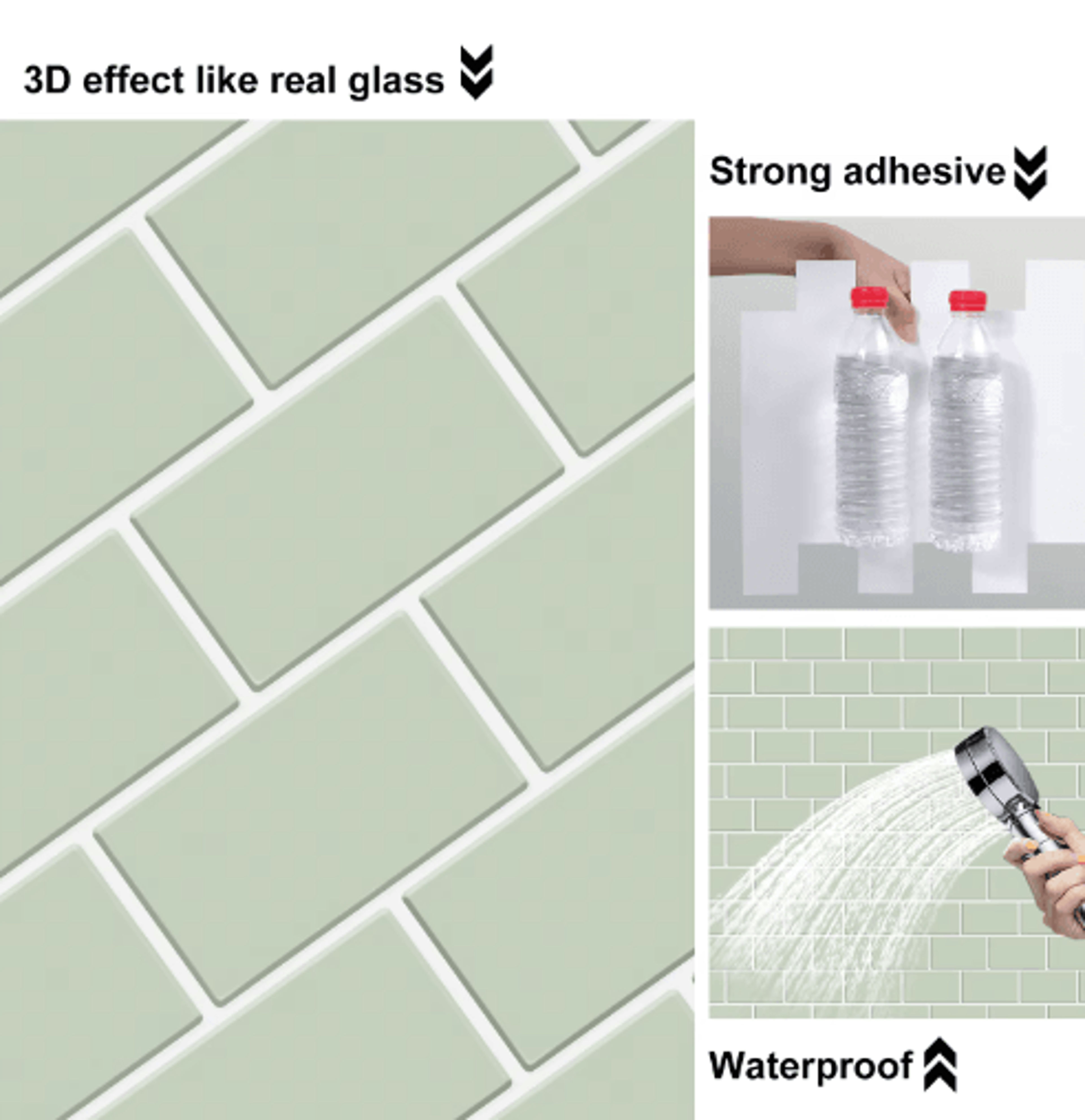 5Piece 3D Subway Tile Peel And Stick Backsplash 9