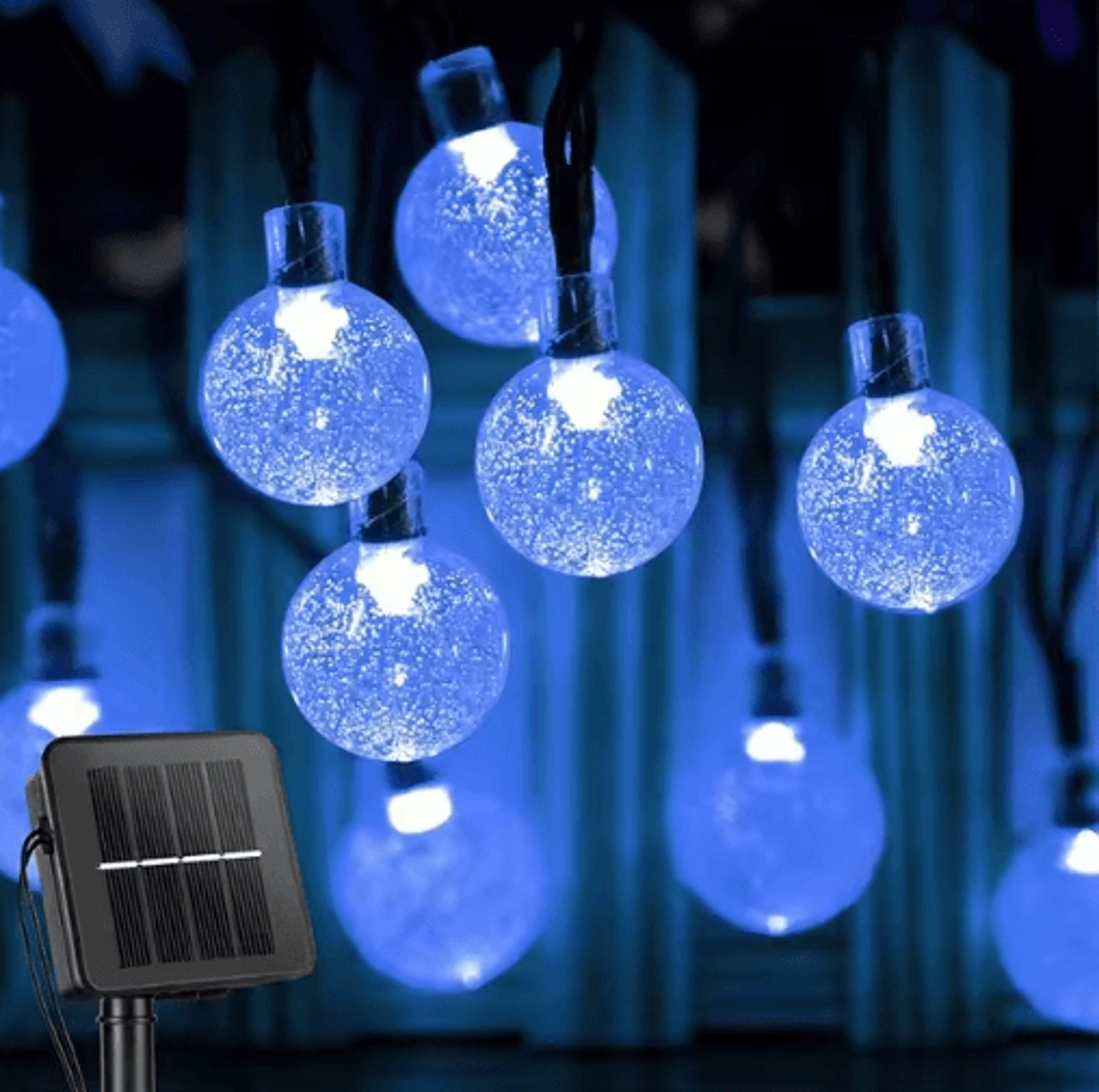 10M Solar LED Crystal Ball String Lights For Outdoor Decor 1