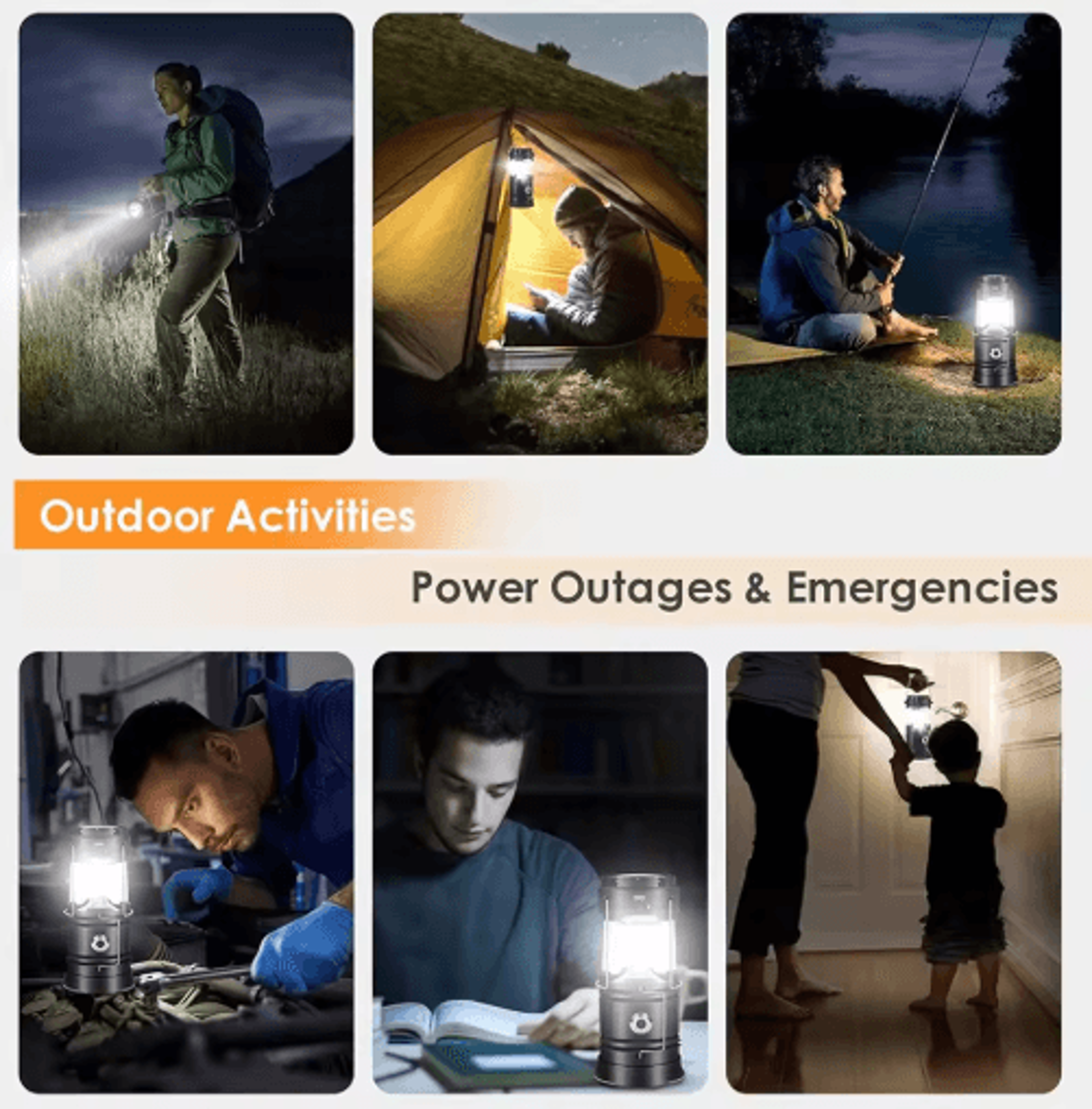 Collapsible Solar USB Rechargeable LED Camping Lantern 3