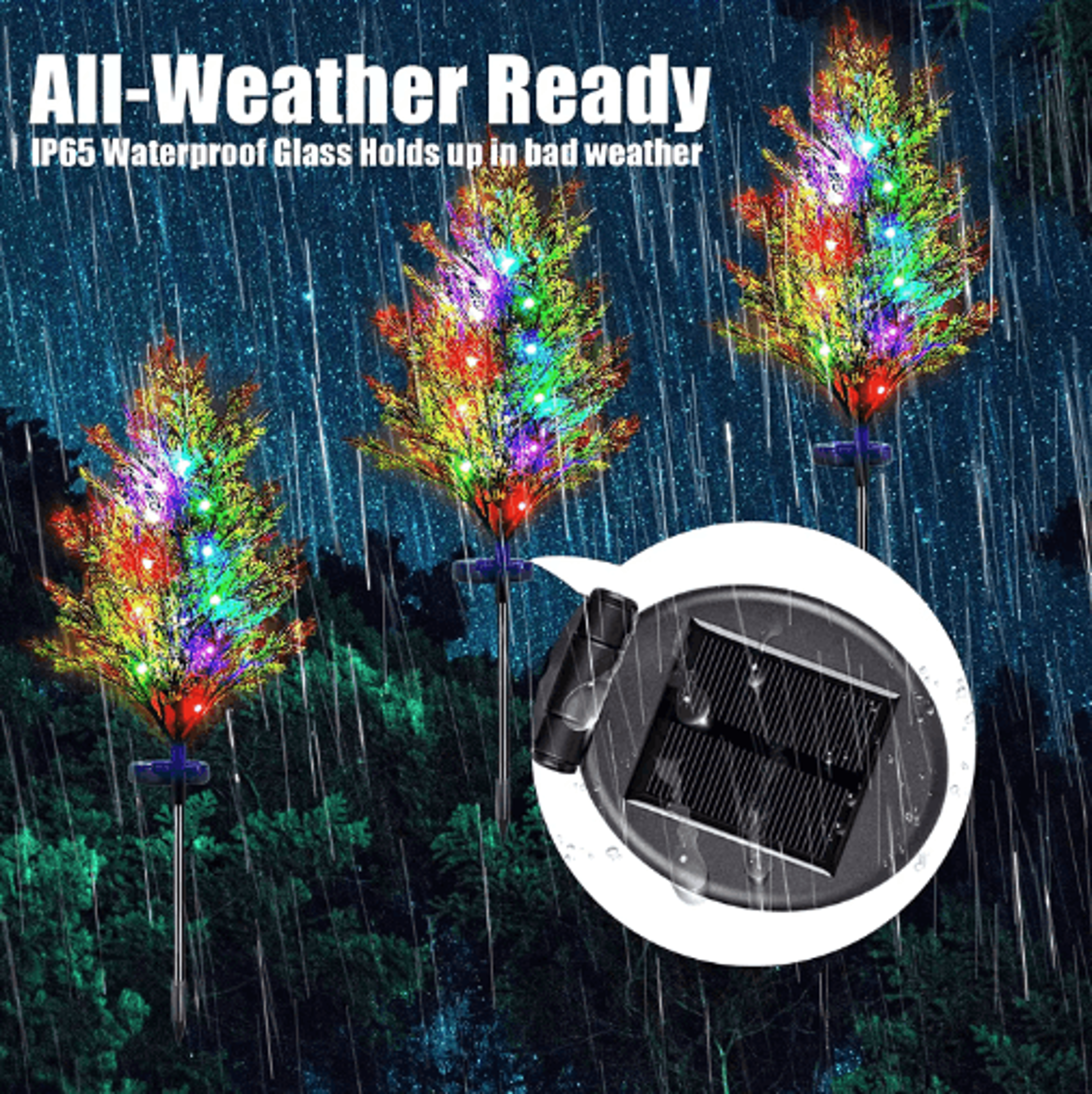 Solar Christmas Pine  Cypress LED Garden Stake Light 5