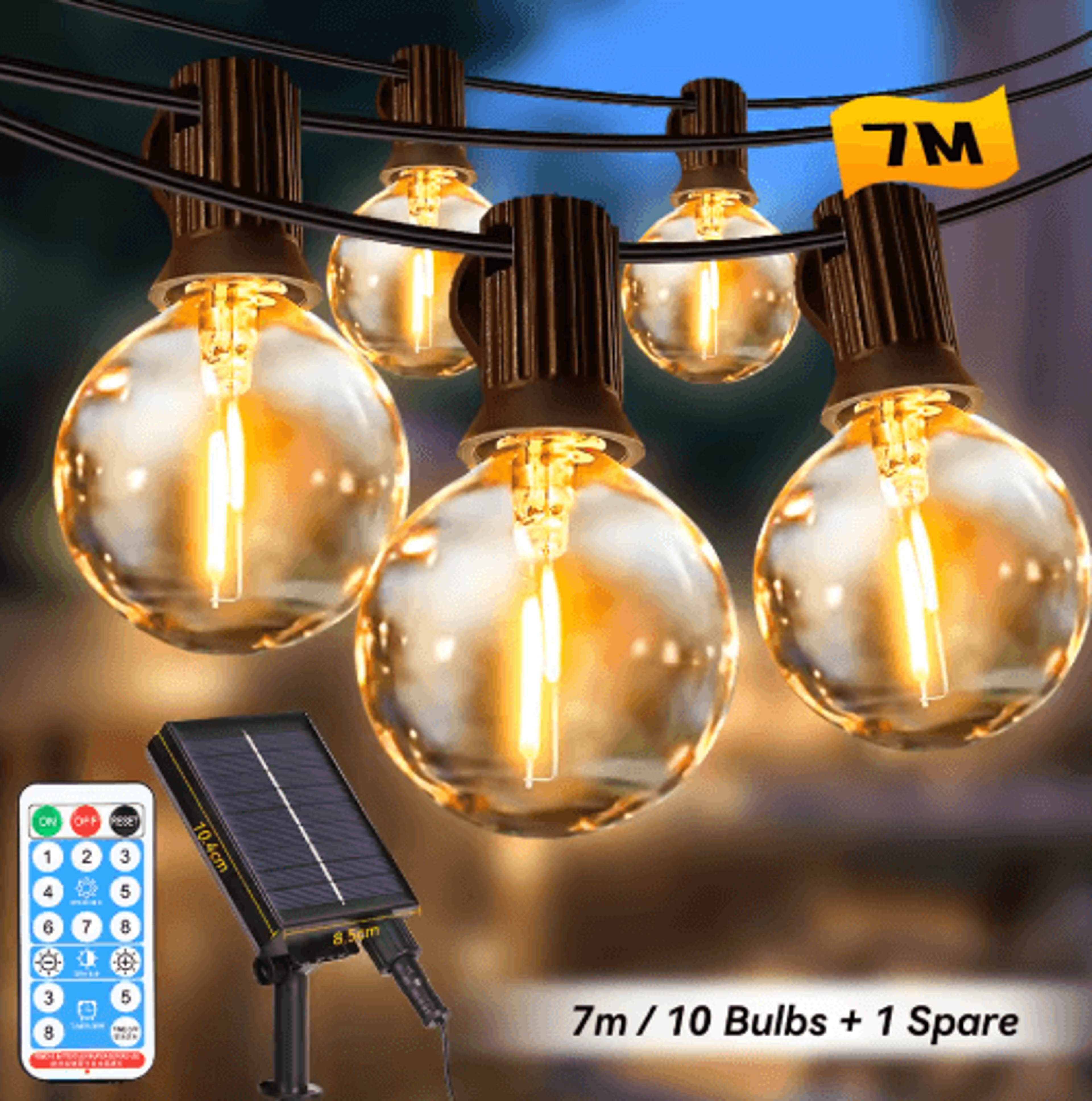 LED Solar EdisonStyle String Lights For Outdoor Garden Decor 1