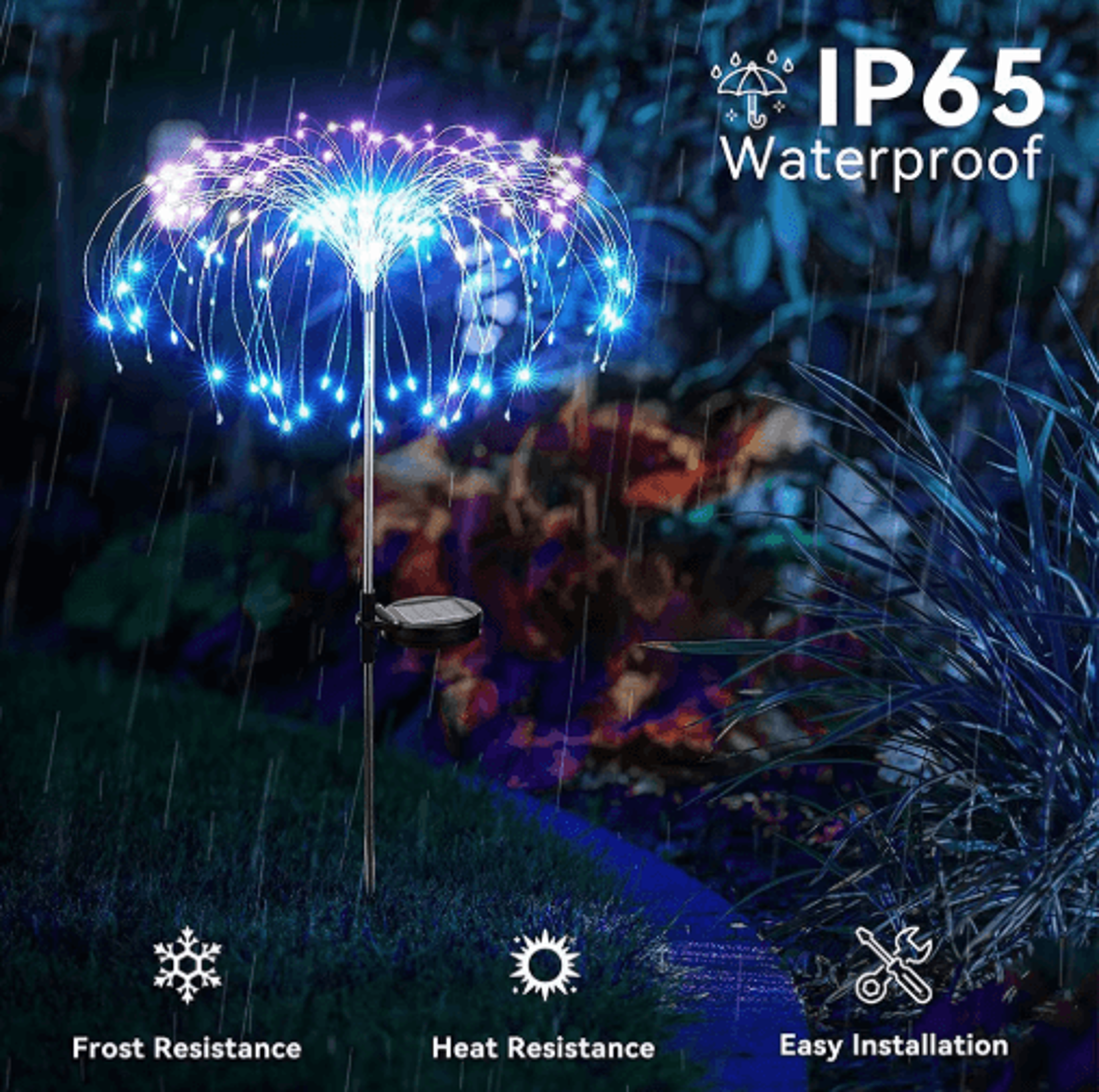 200LED Solar Dandelion Globe Light For Garden And Lawn 5