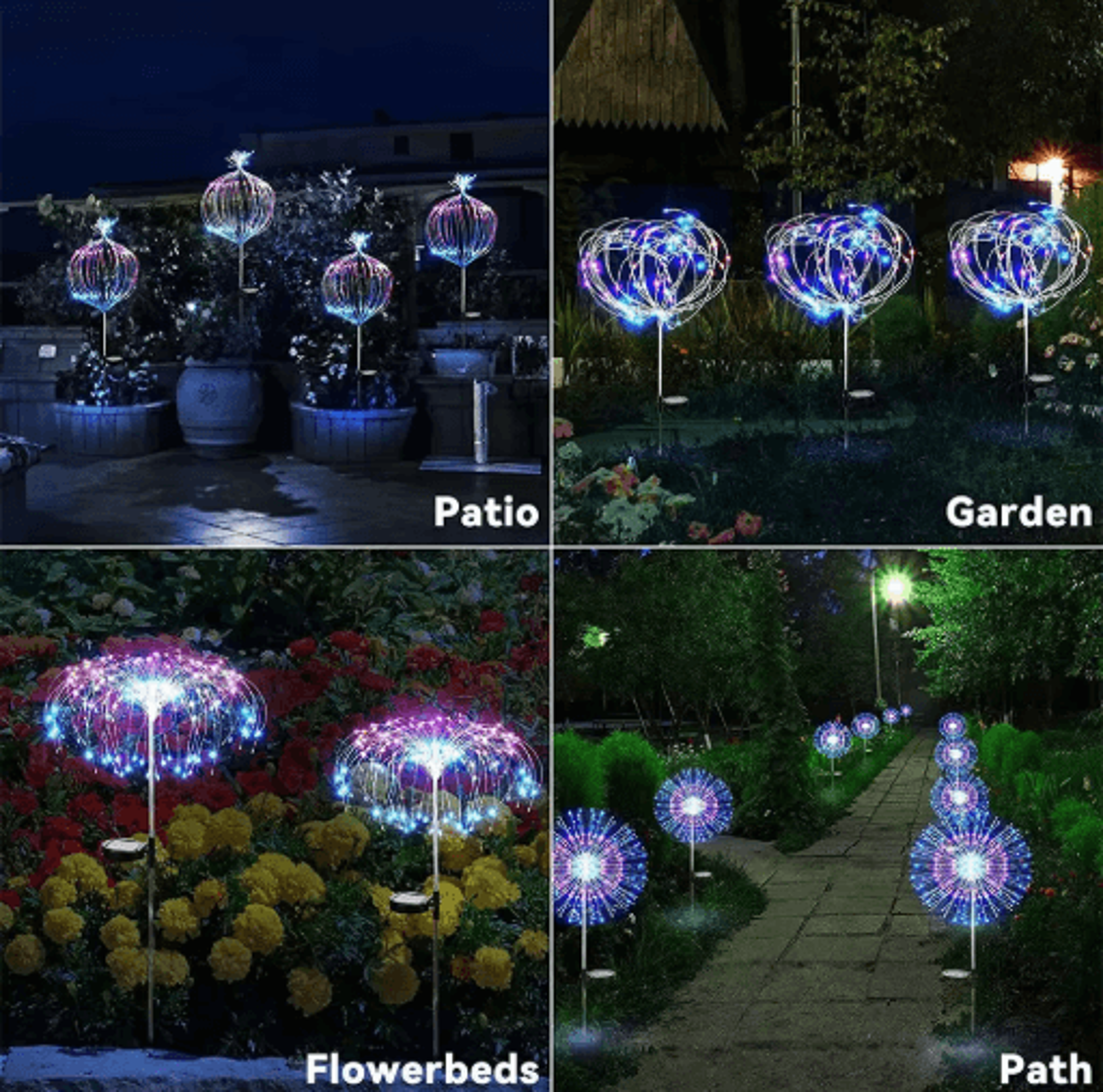 200LED Solar Dandelion Globe Light For Garden And Lawn 8