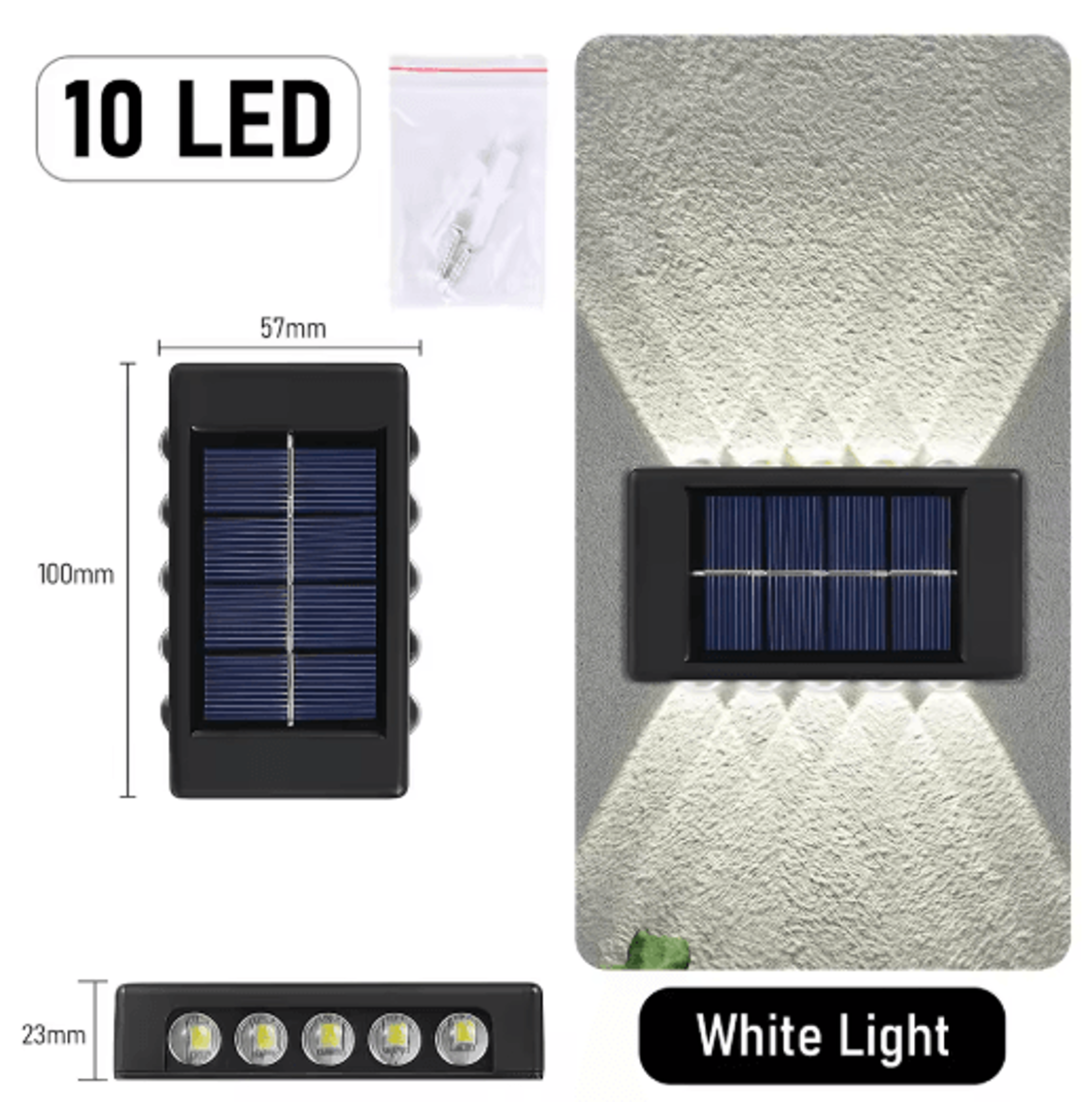 10LED Solar Up And Down Outdoor Wall Light 12