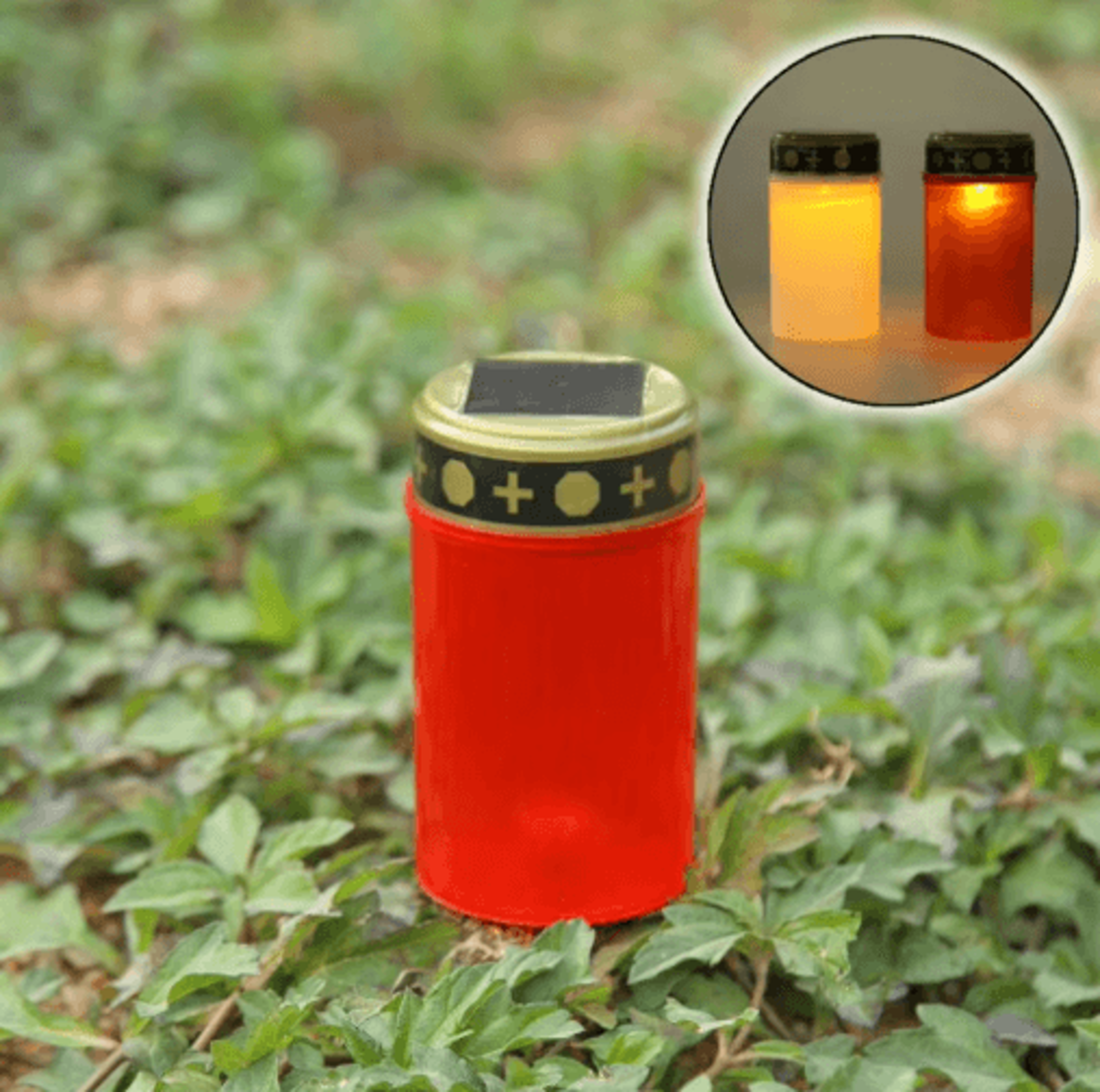 Solar Powered Flameless LED Candle Light For Memorial And Outdoor Decor 5