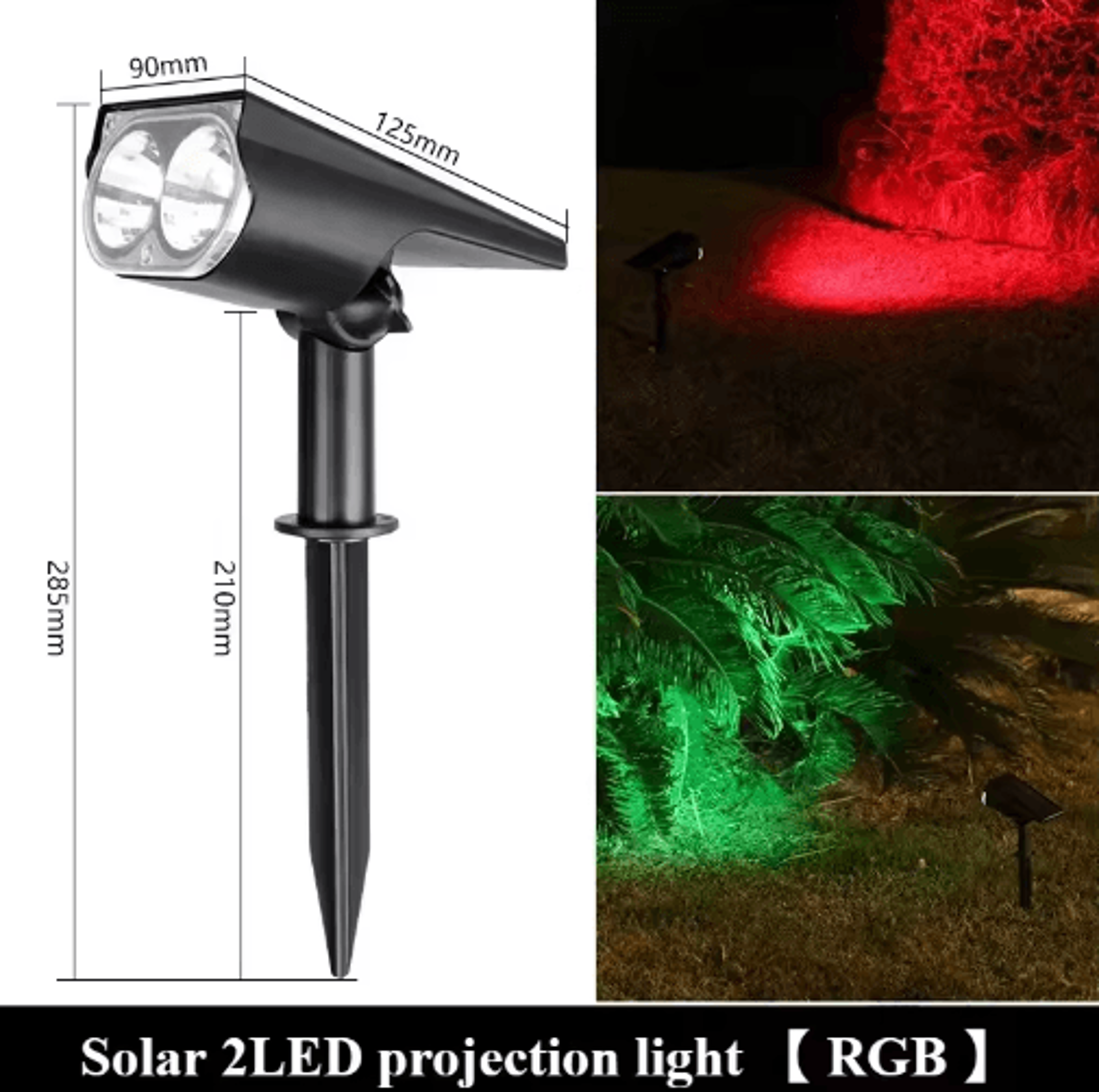 Dual LED ColorChanging Solar Landscape Spotlight 4