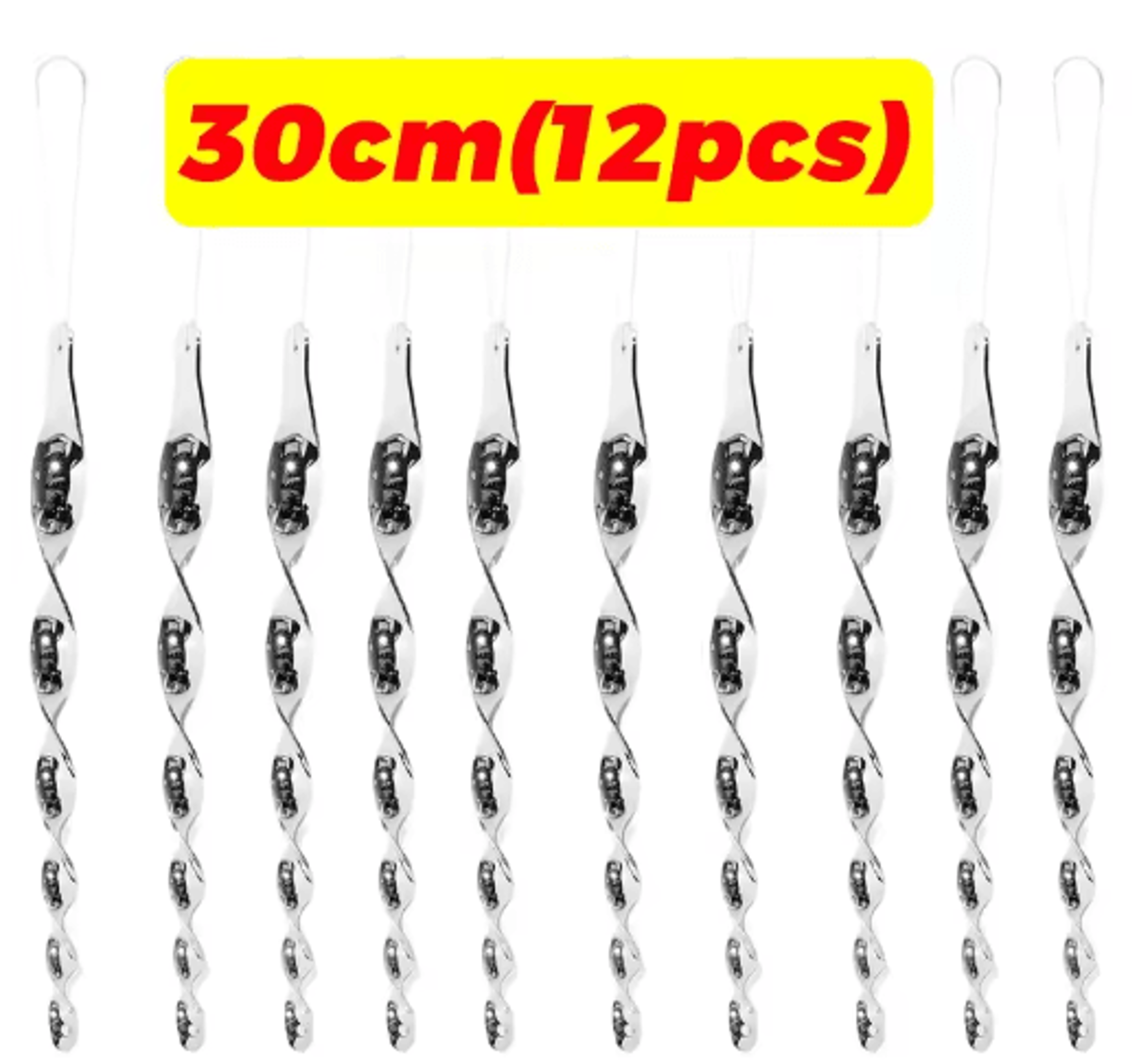 Reflective Wind Spiral Bird Deterrent Hanging Rods 18
