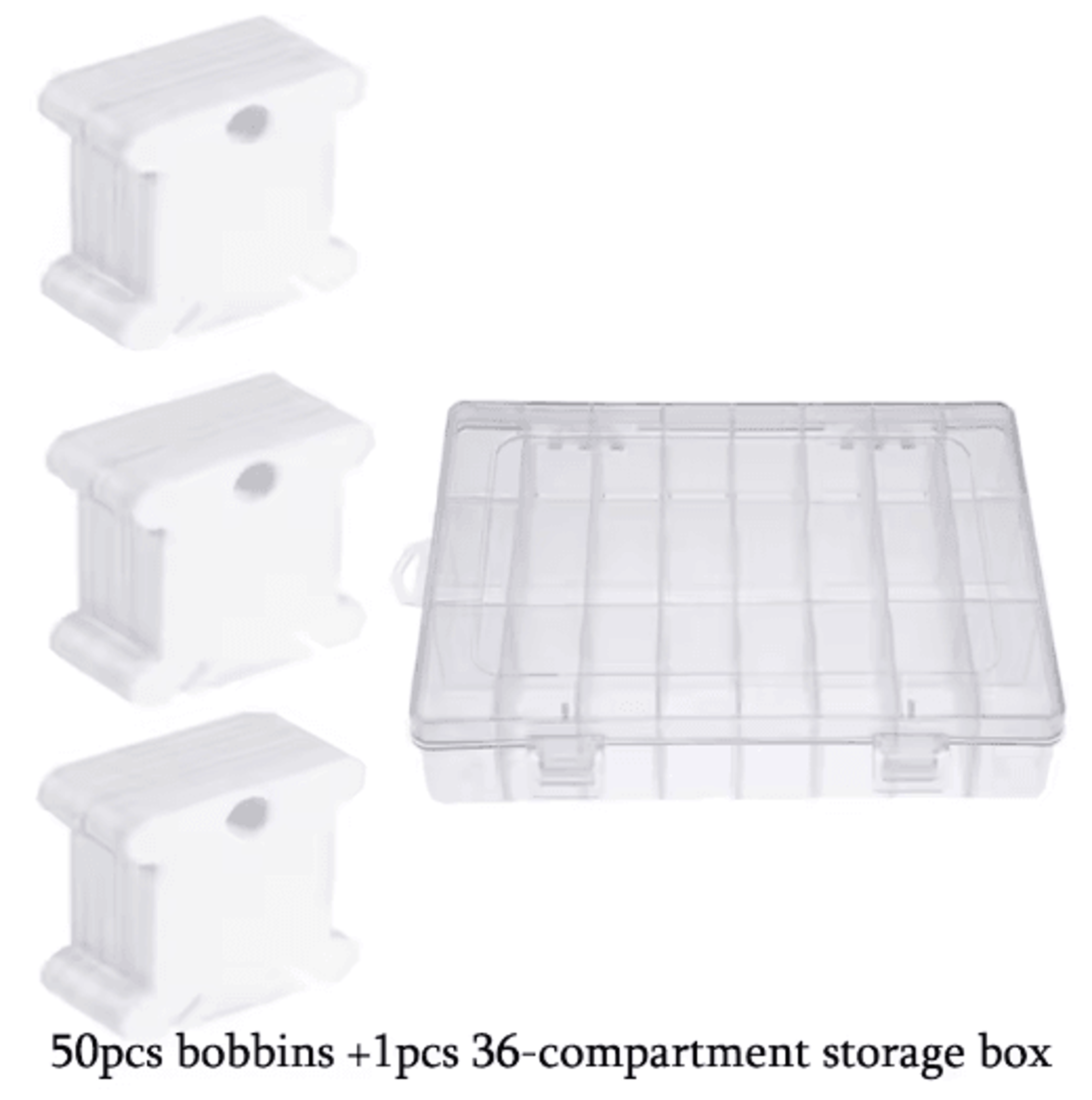 36Grid Embroidery Floss Organizer Box With Bobbins  Labels 16