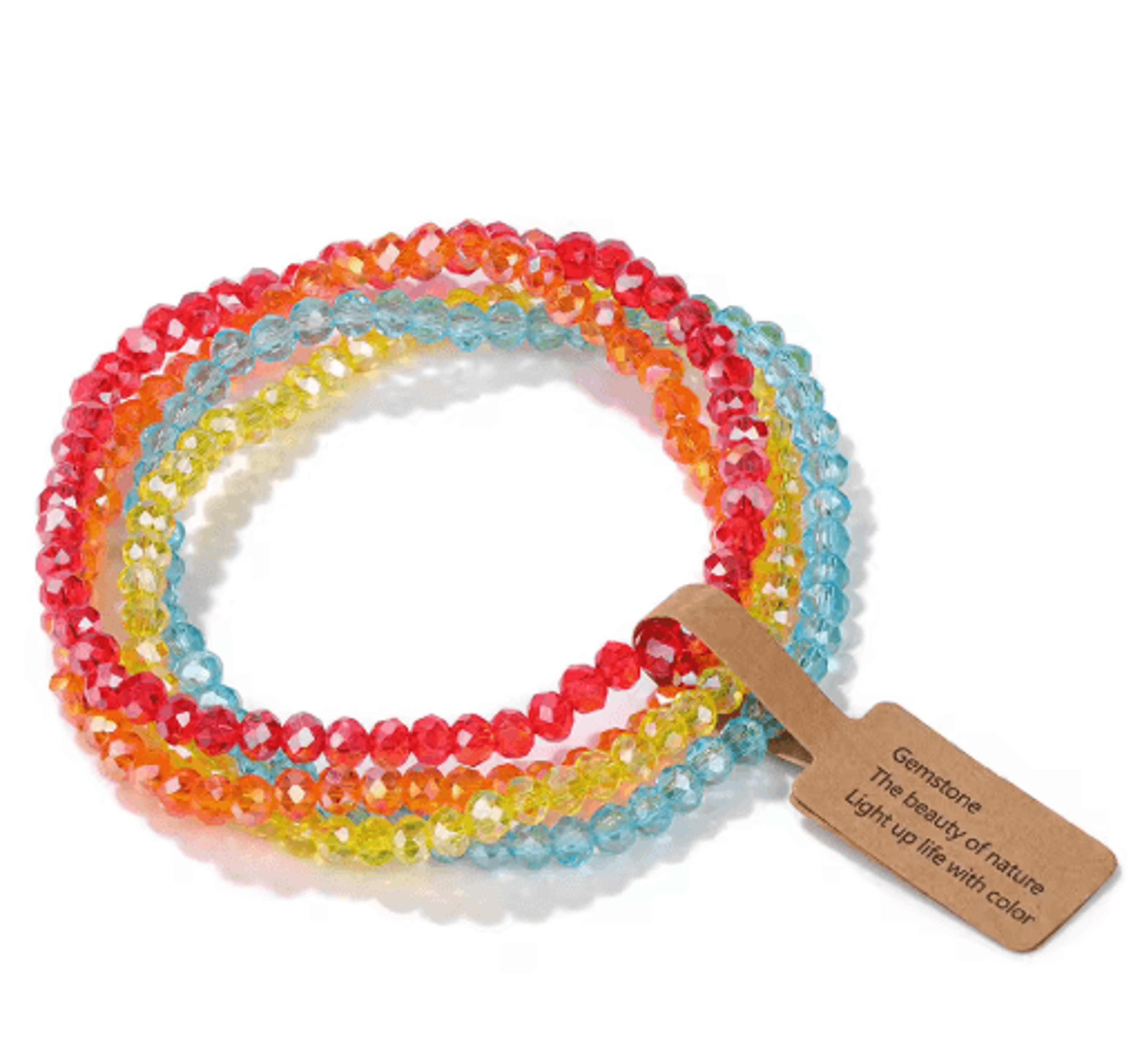 Colorful Faceted Crystal Glass Beaded Bracelet 9