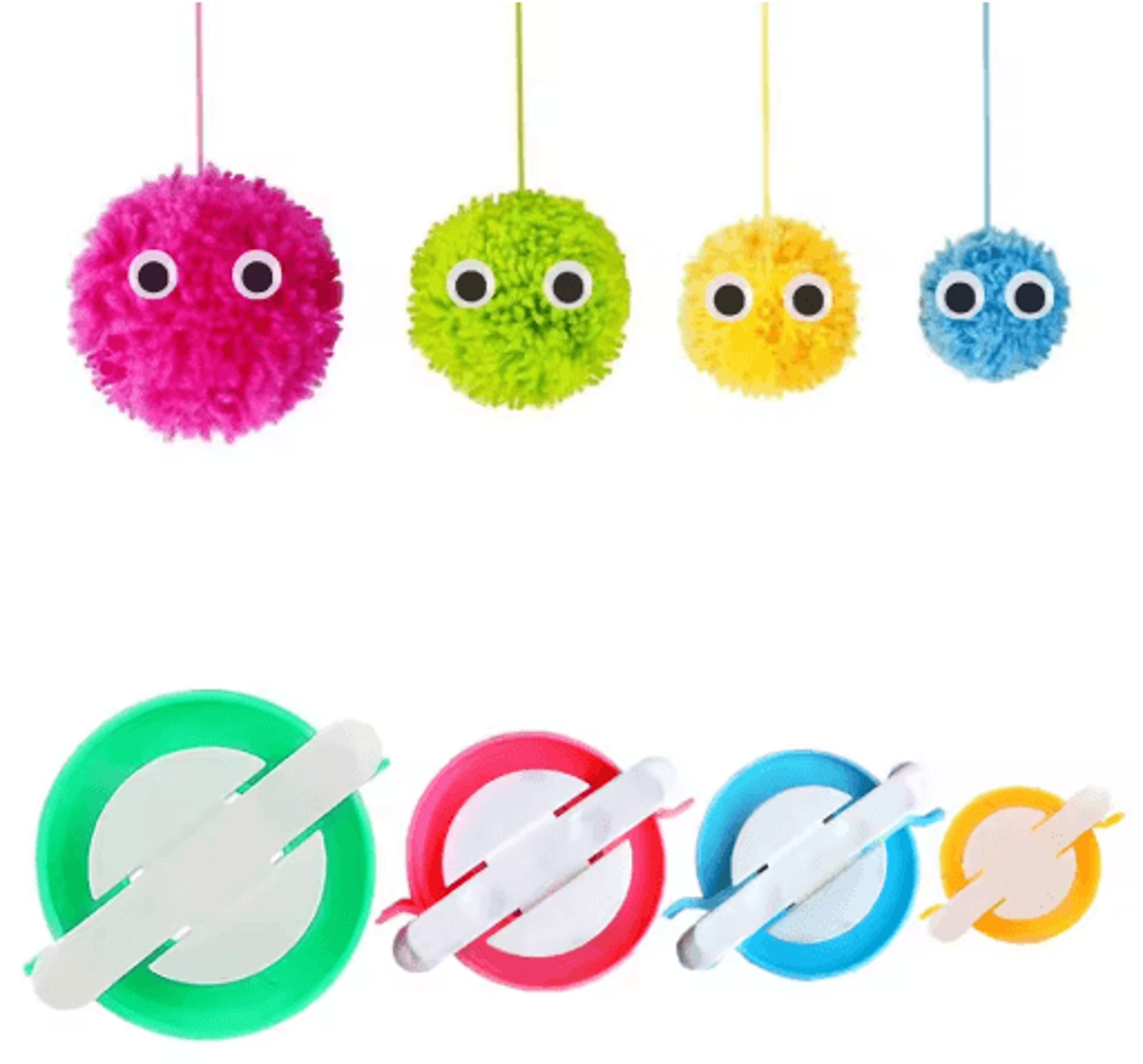 4Size Pom Pom Maker Set With Thread Cutter 3