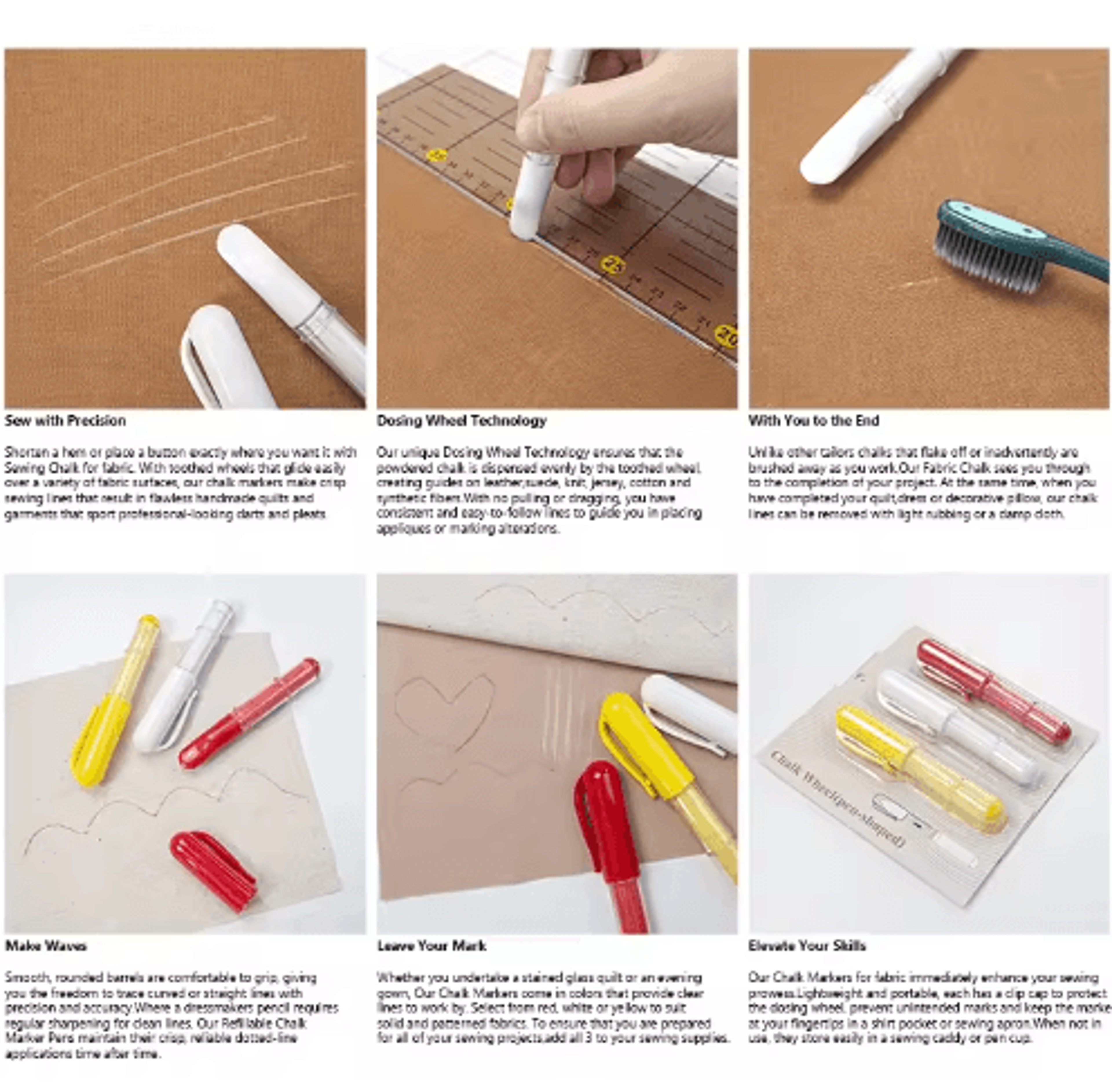 Erasable Fabric Chalk Pencils For Tailor Marking 9