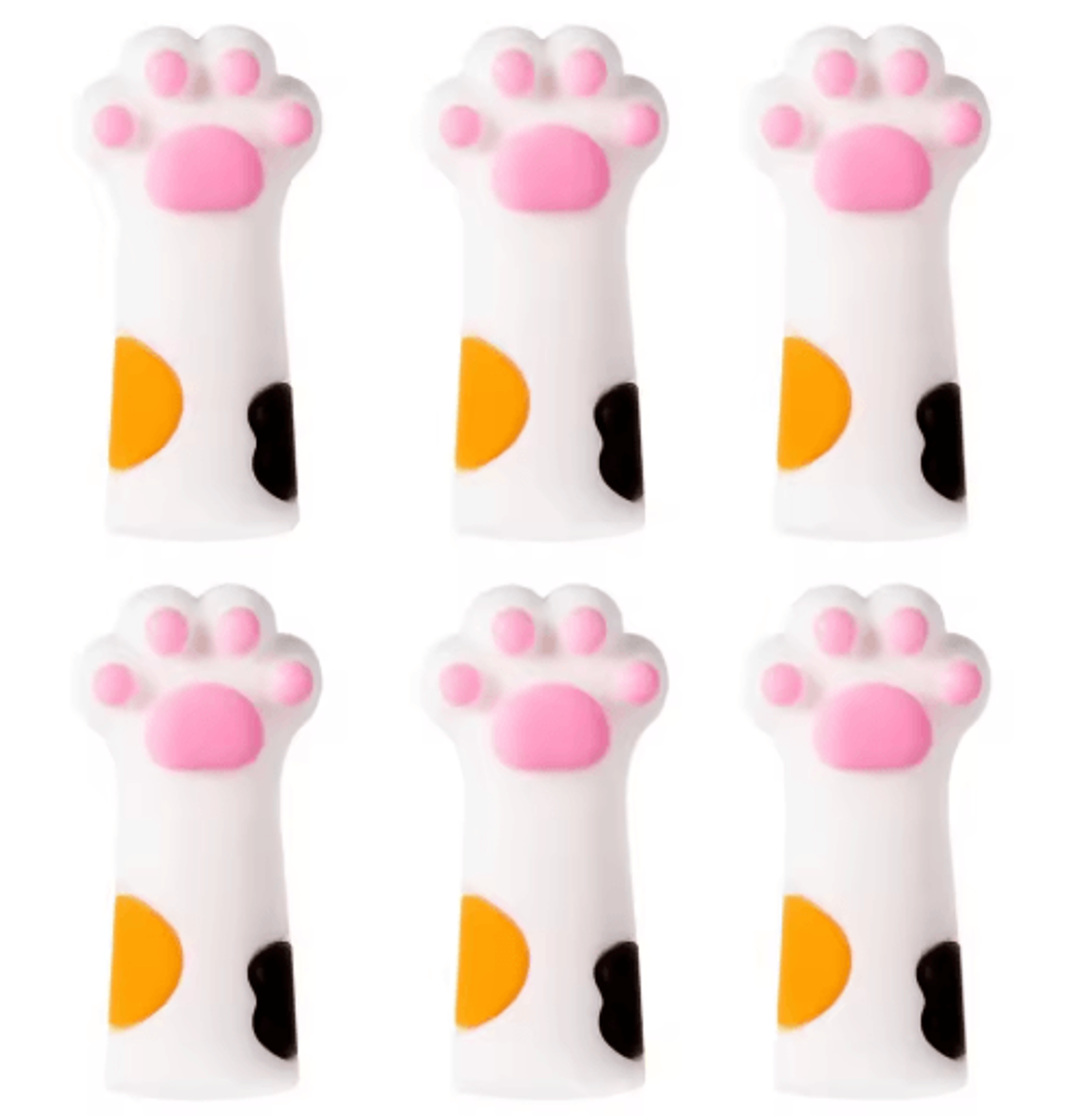 6PCS Cute Cat Paw Knitting Needle Stoppers 1