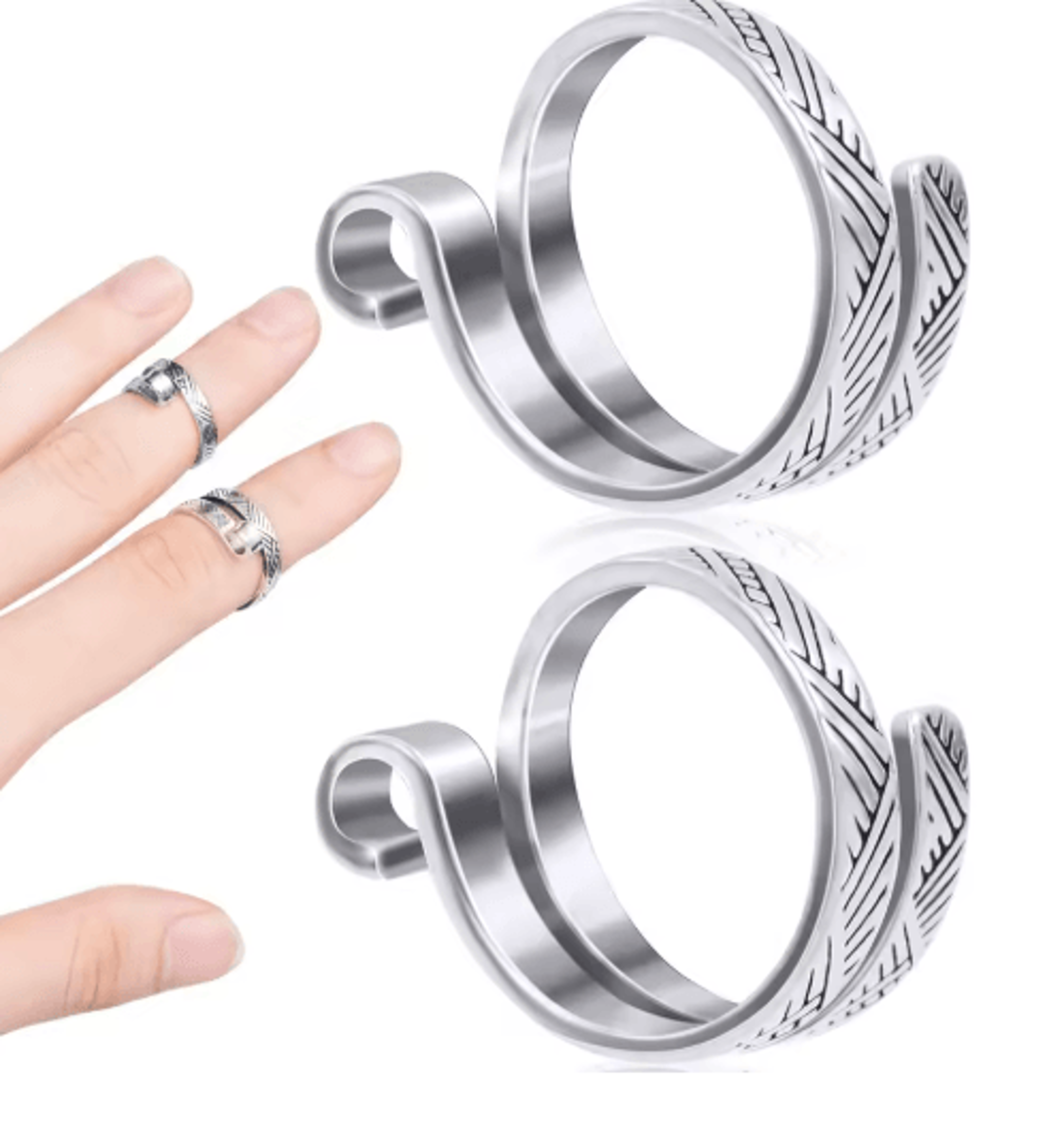 2PCS Adjustable Crochet  Knitting Yarn Guide Rings 6
