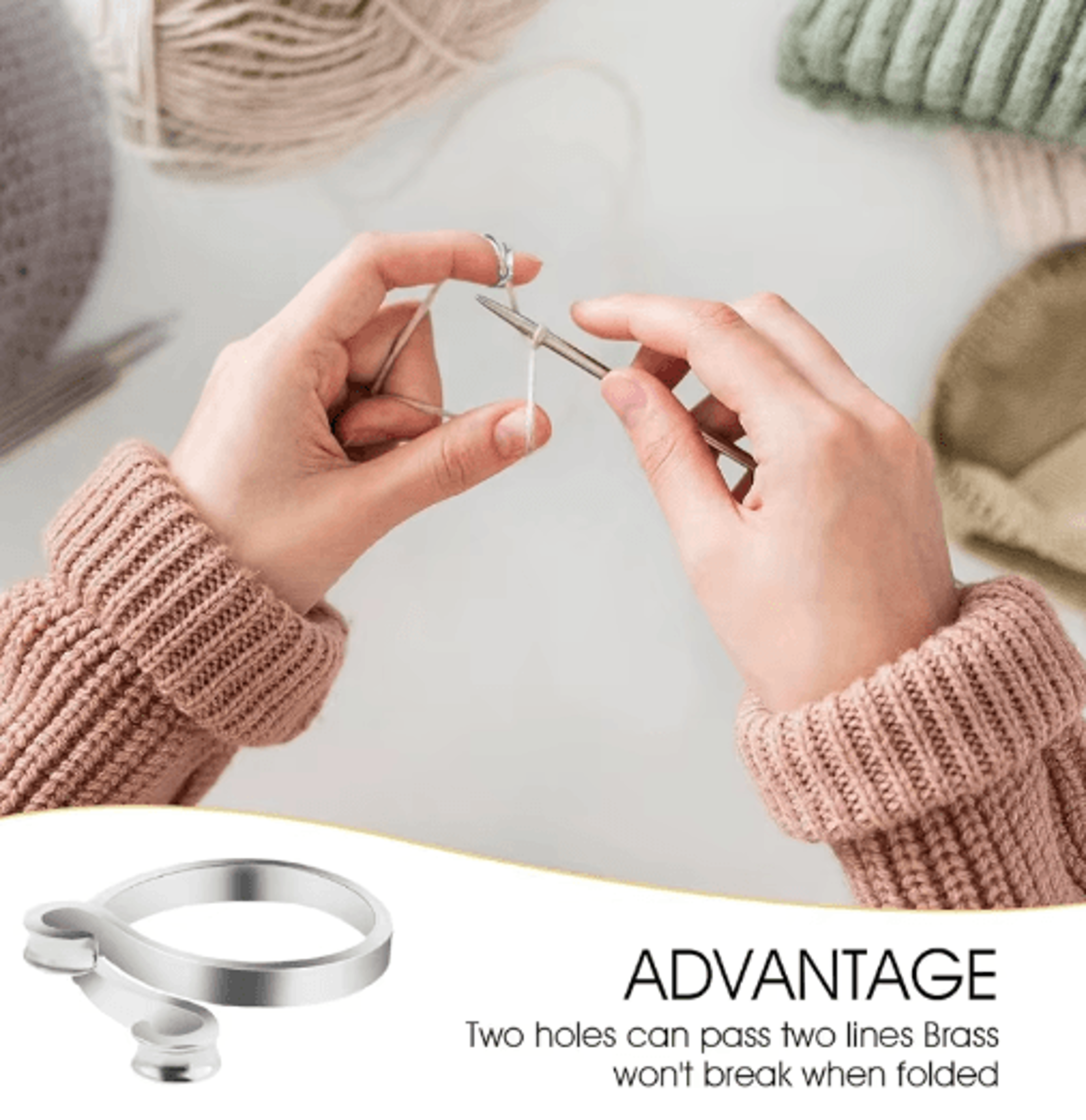 2PCS Adjustable Crochet  Knitting Yarn Guide Rings 12
