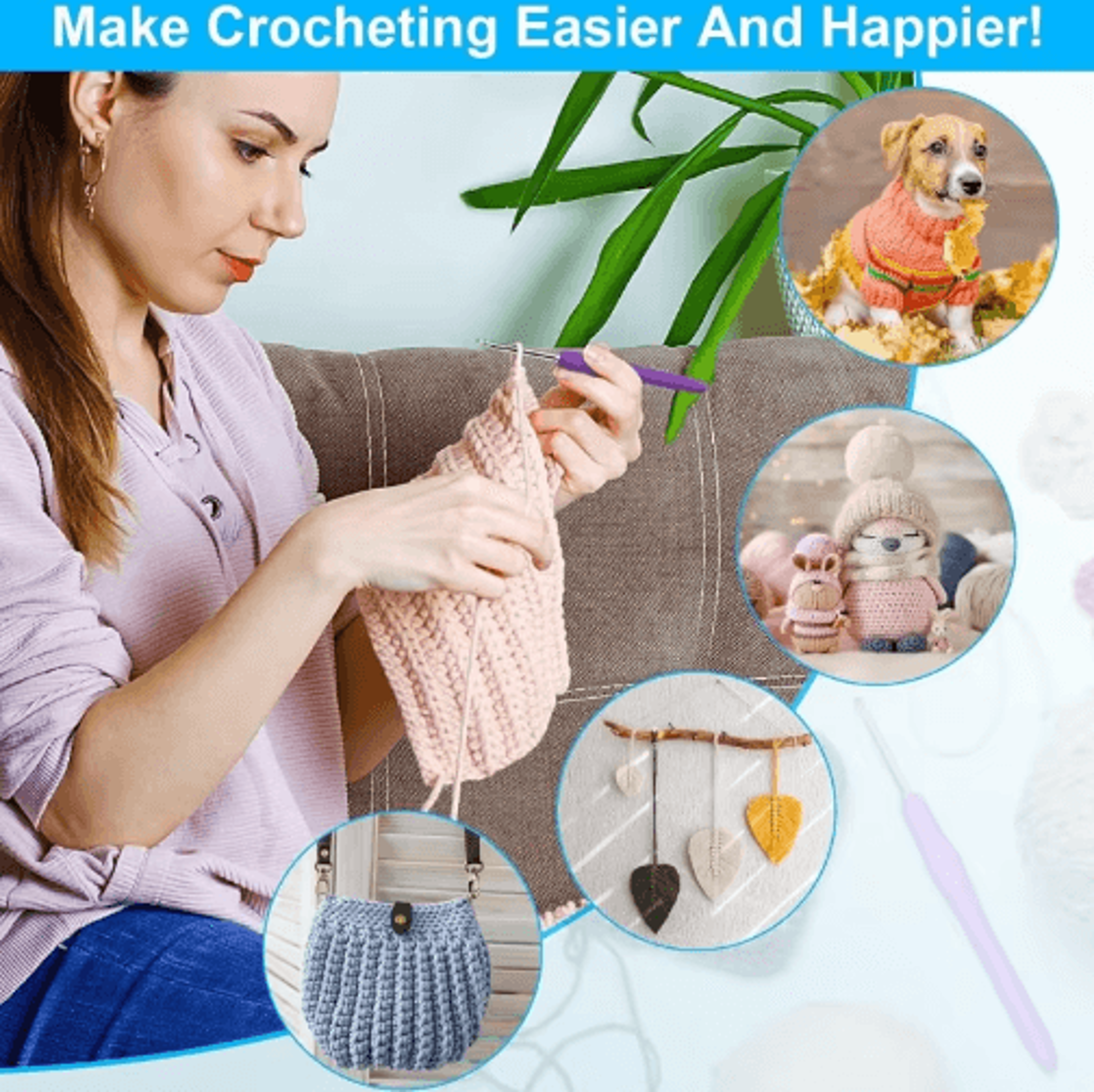 Colorful Ergonomic Crochet Hook Set For Beginners 2