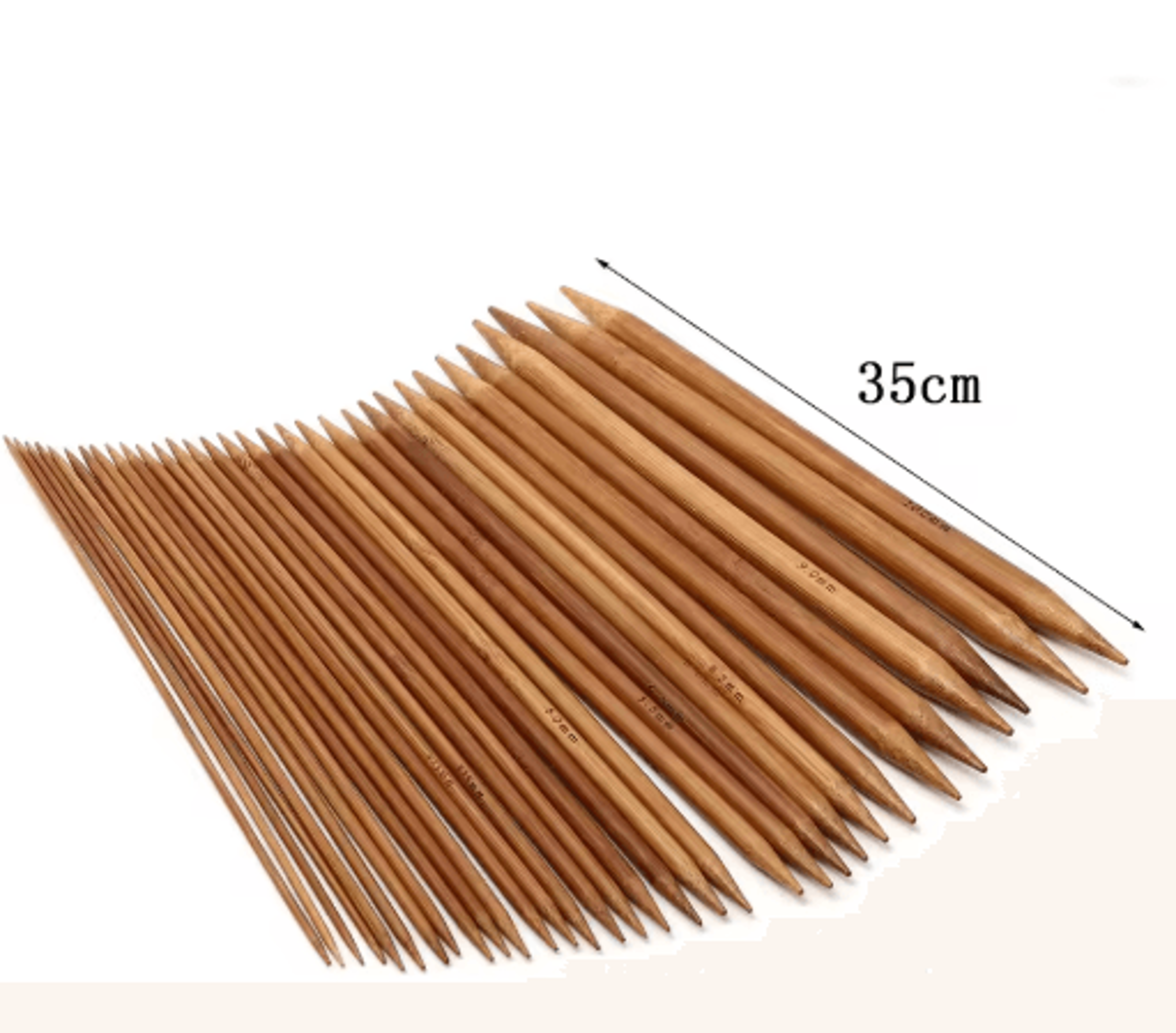 5PCS Bamboo DoublePointed Knitting Needles 9