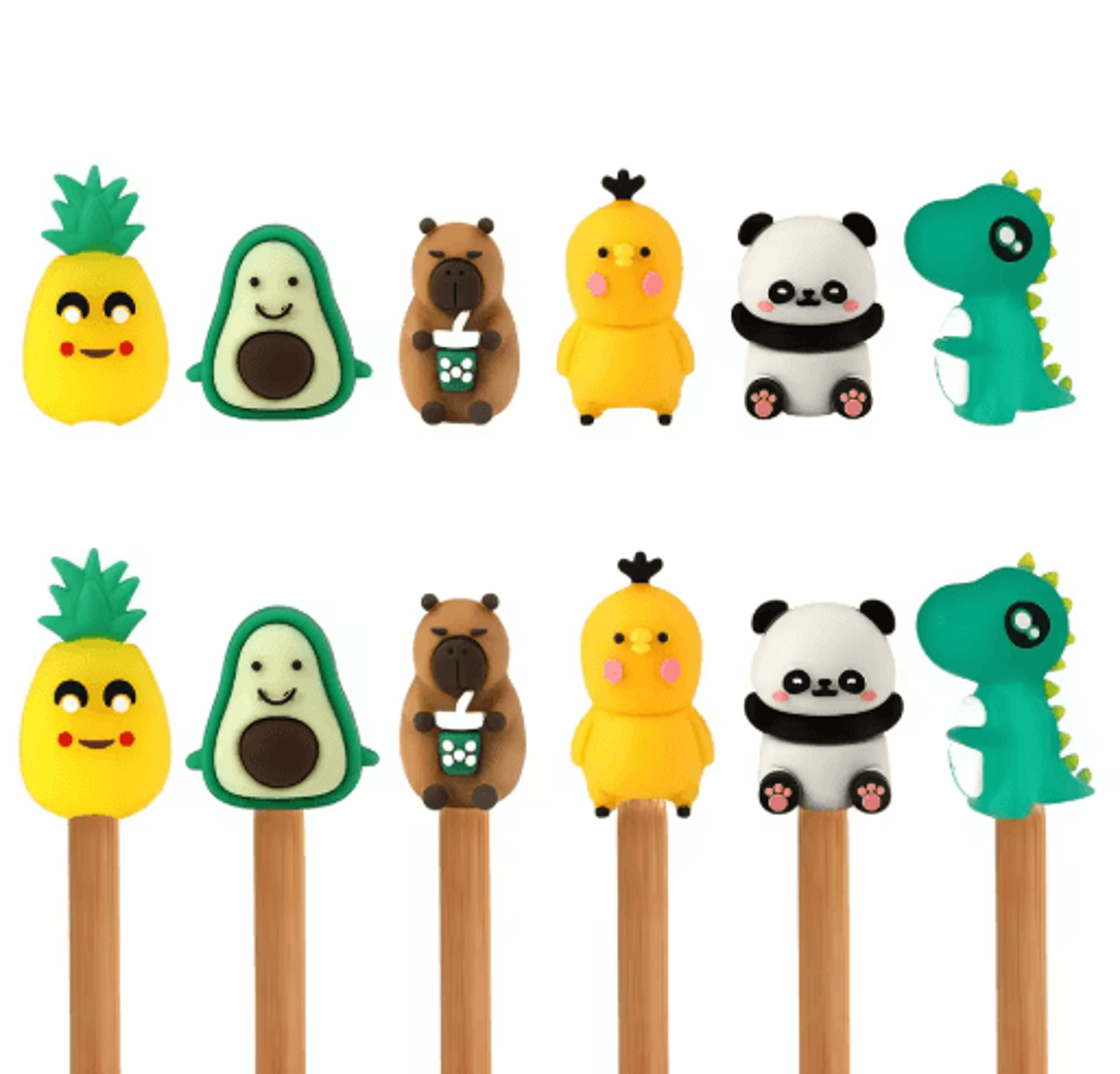 6PCS Animal  Fruit Silicone Knitting Needle Stoppers 0