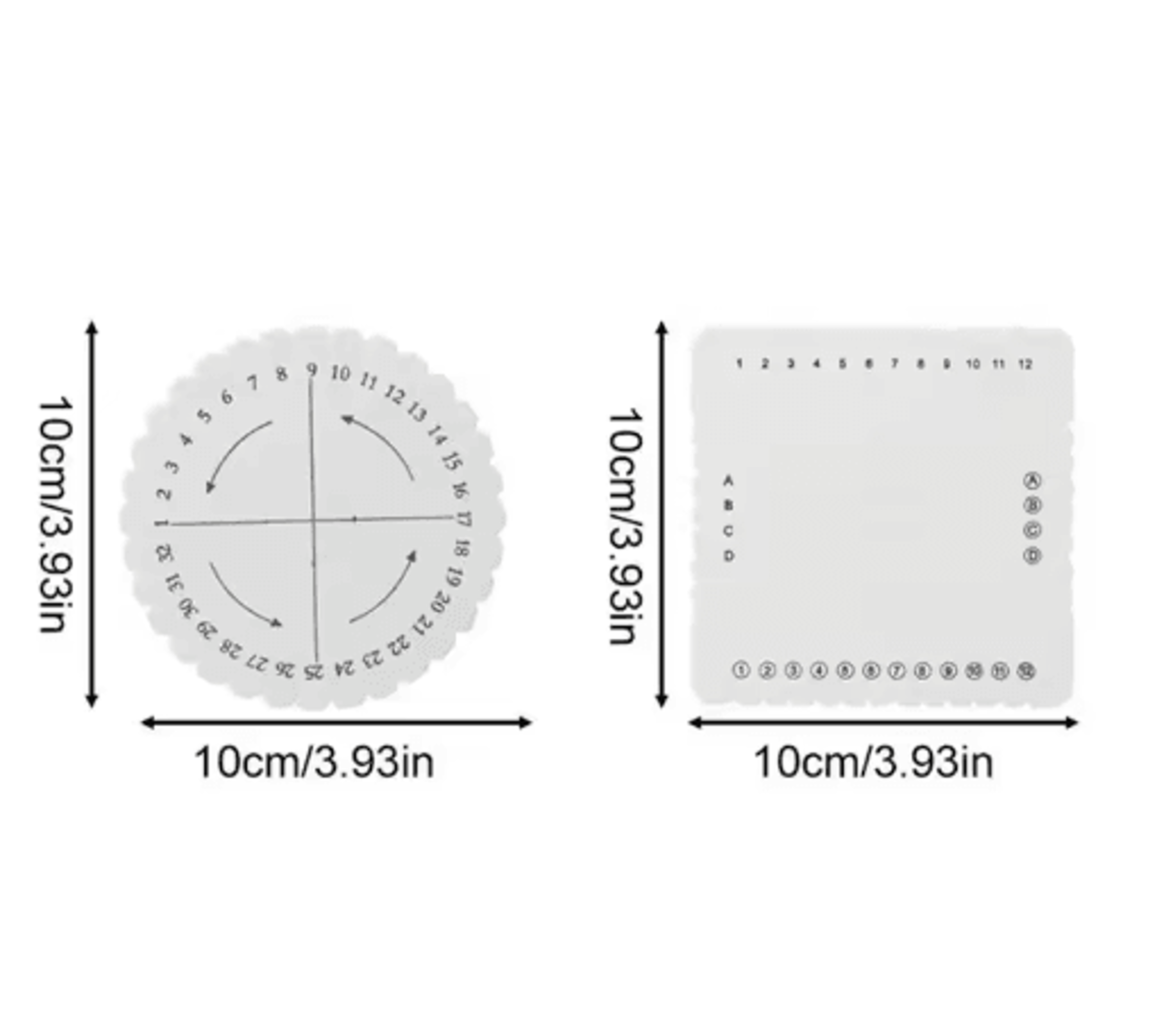 2PCS Round AND Square Kumihimo Braiding Disc Set 1