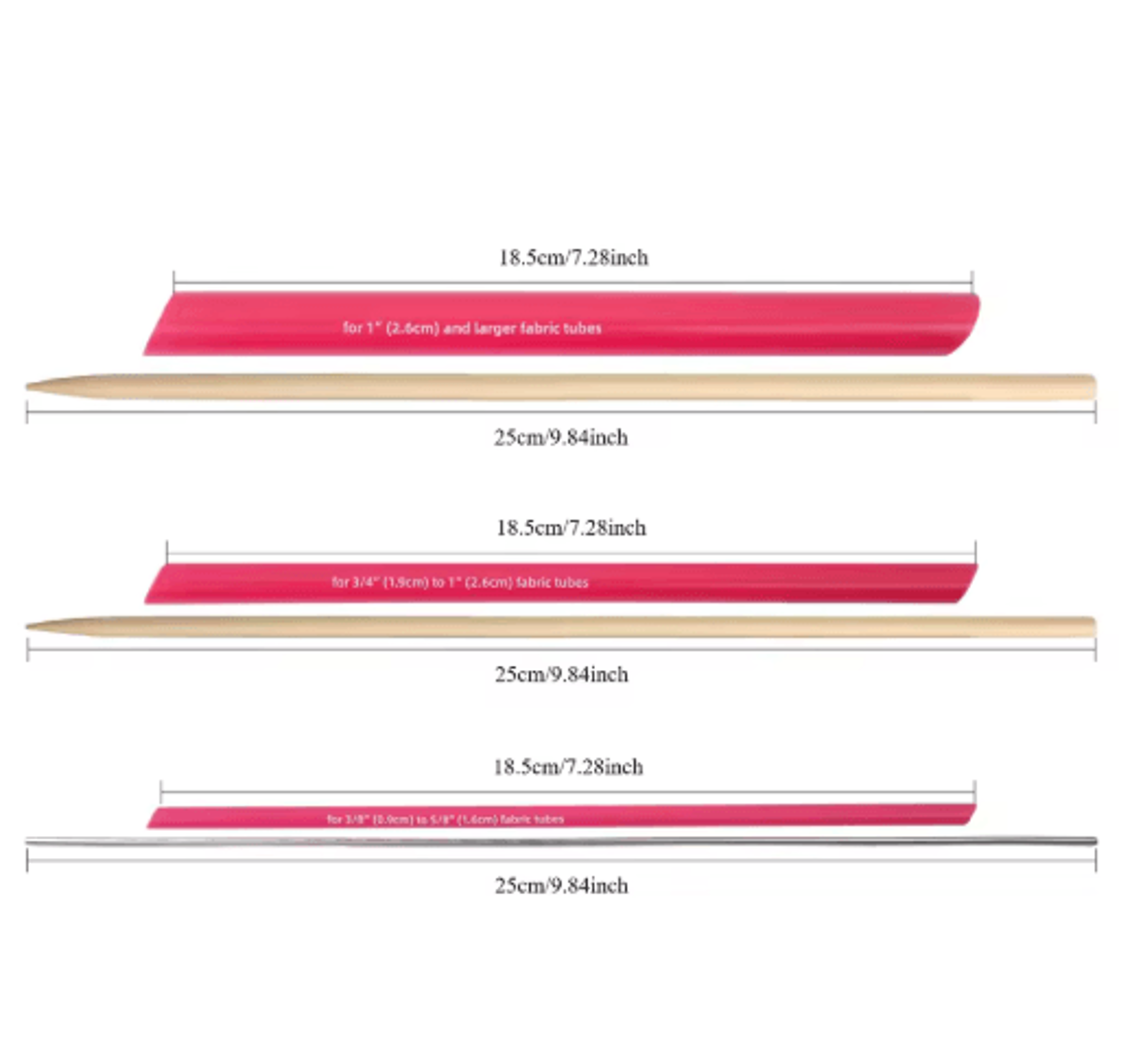 3Size Pink Fabric Tube Turner Set 1