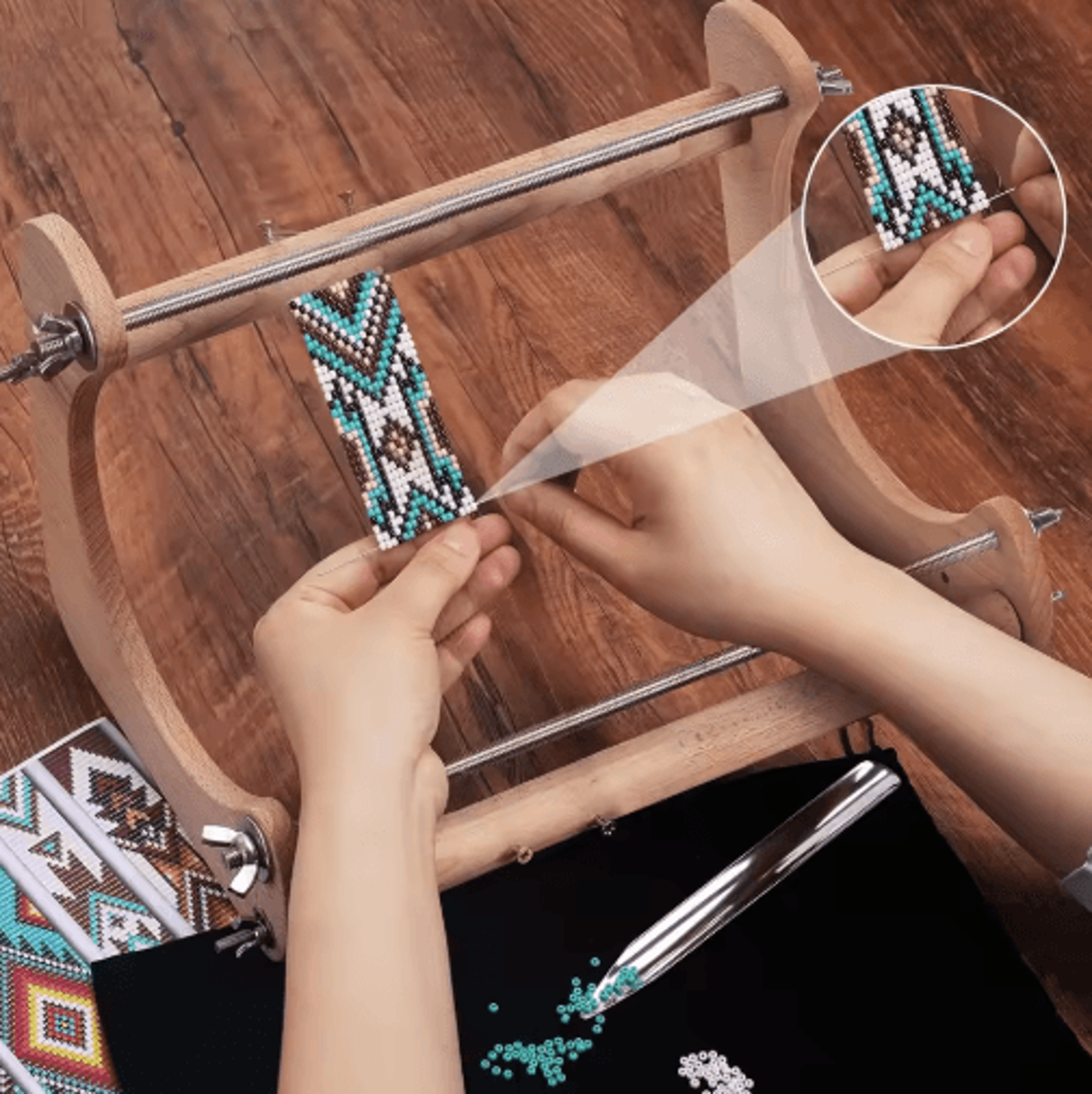 Wooden Bead Loom Kit For Jewelry Making 0