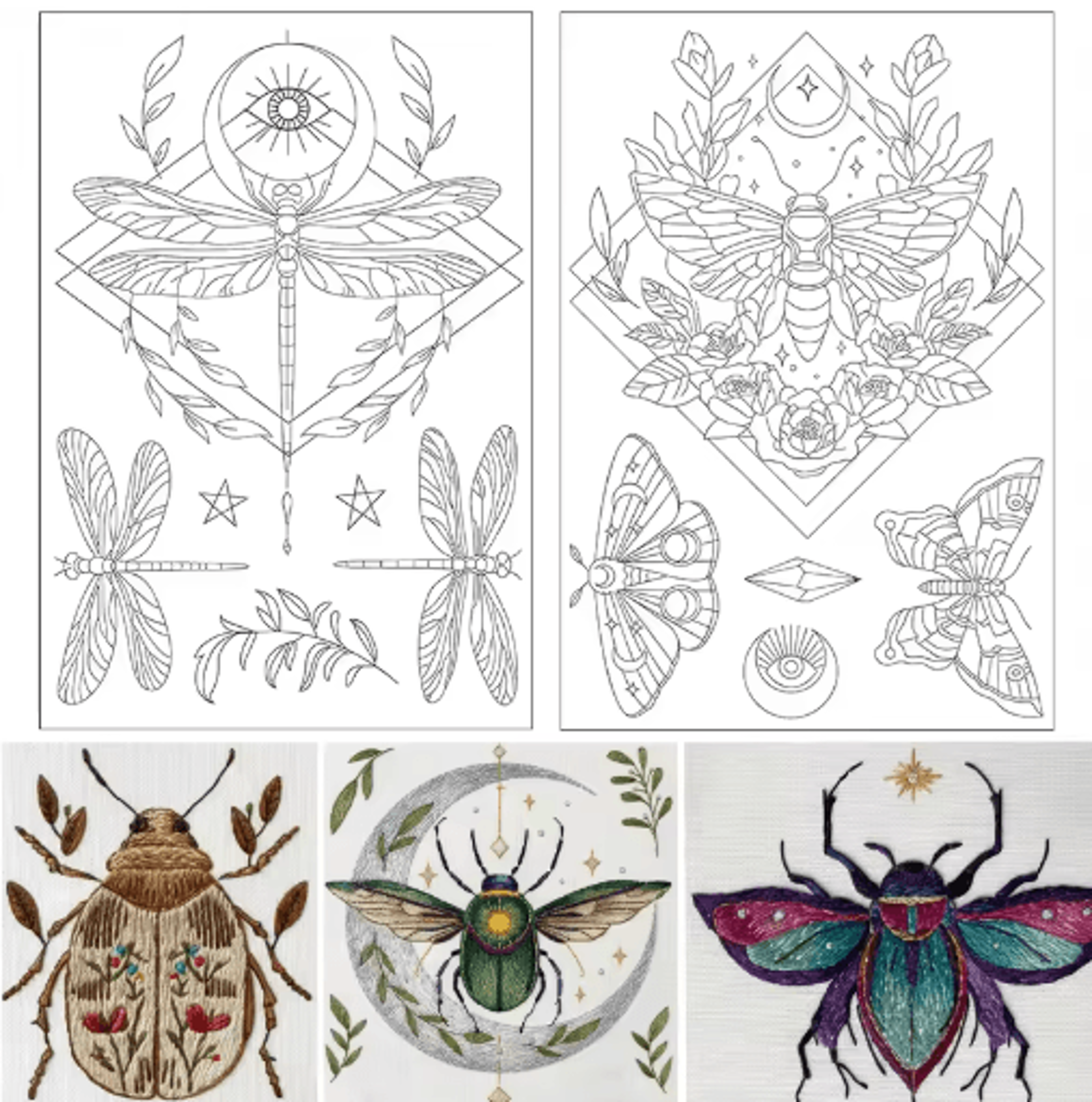 12PCS Insect SelfAdhesive Embroidery Kit 5