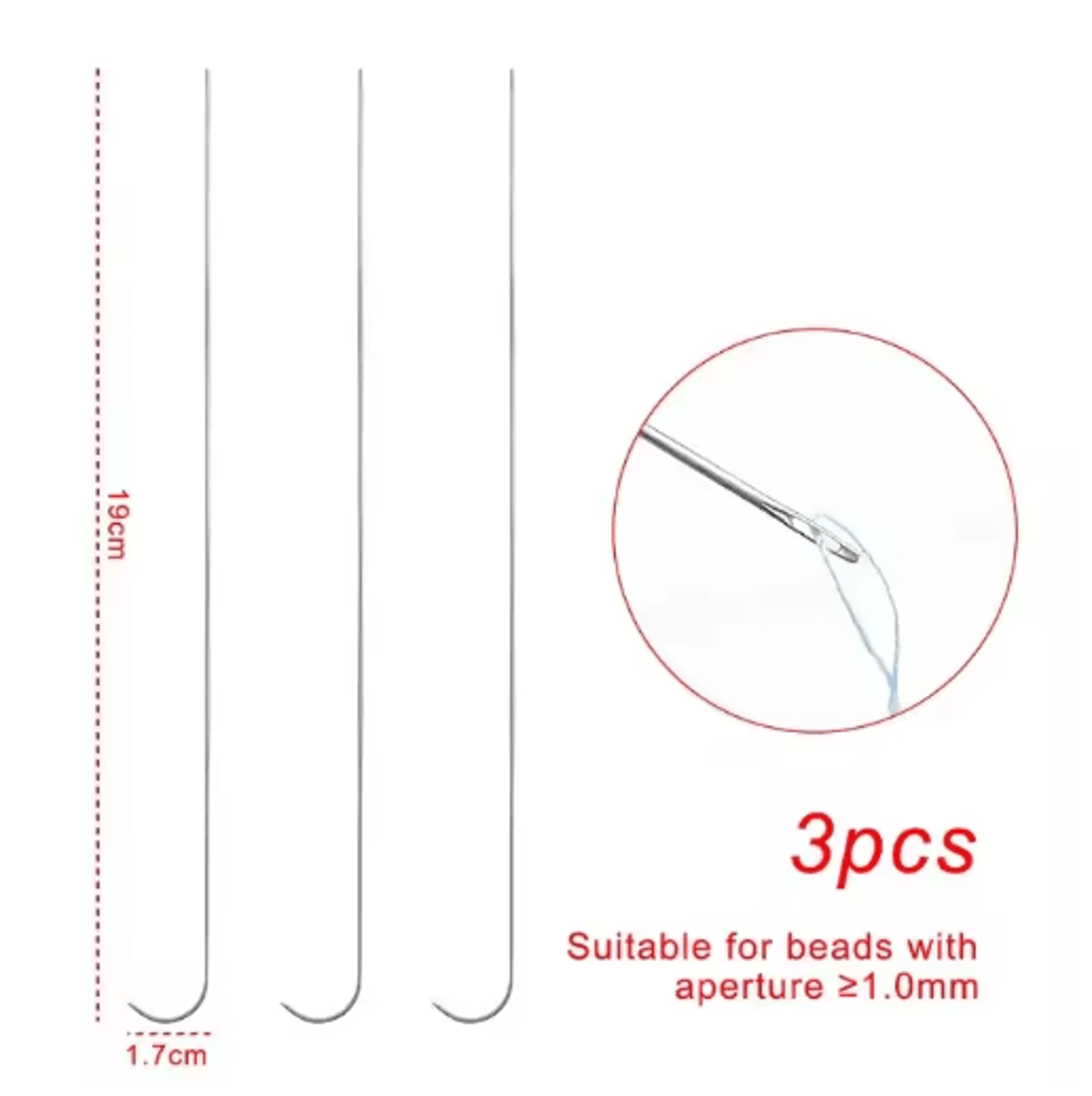 3PCS Curved Stainless Steel Bead Spinner Needle Set 2