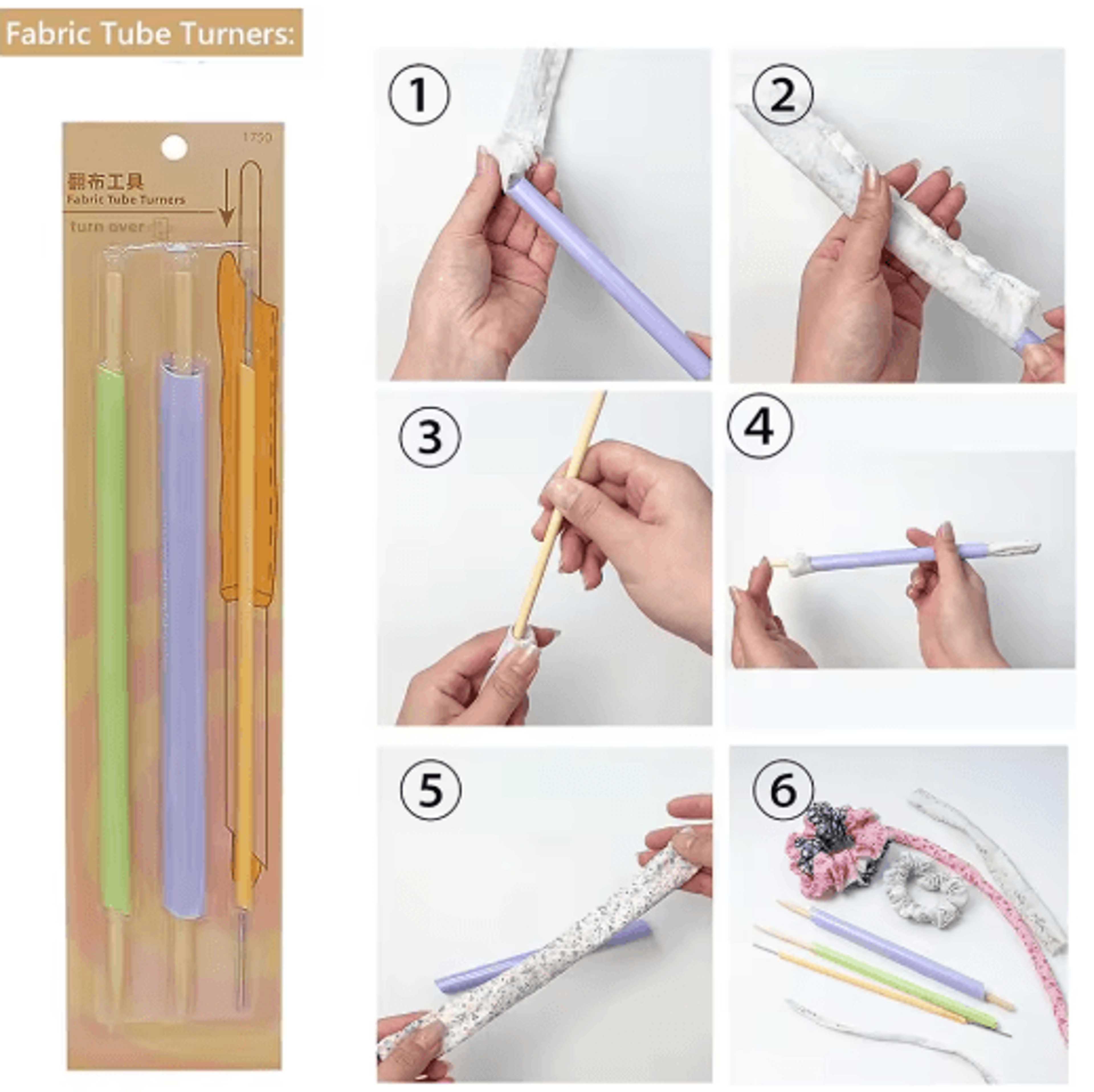 10PCS Stainless Steel Fabric Tube  Drawstring Threader Set 2