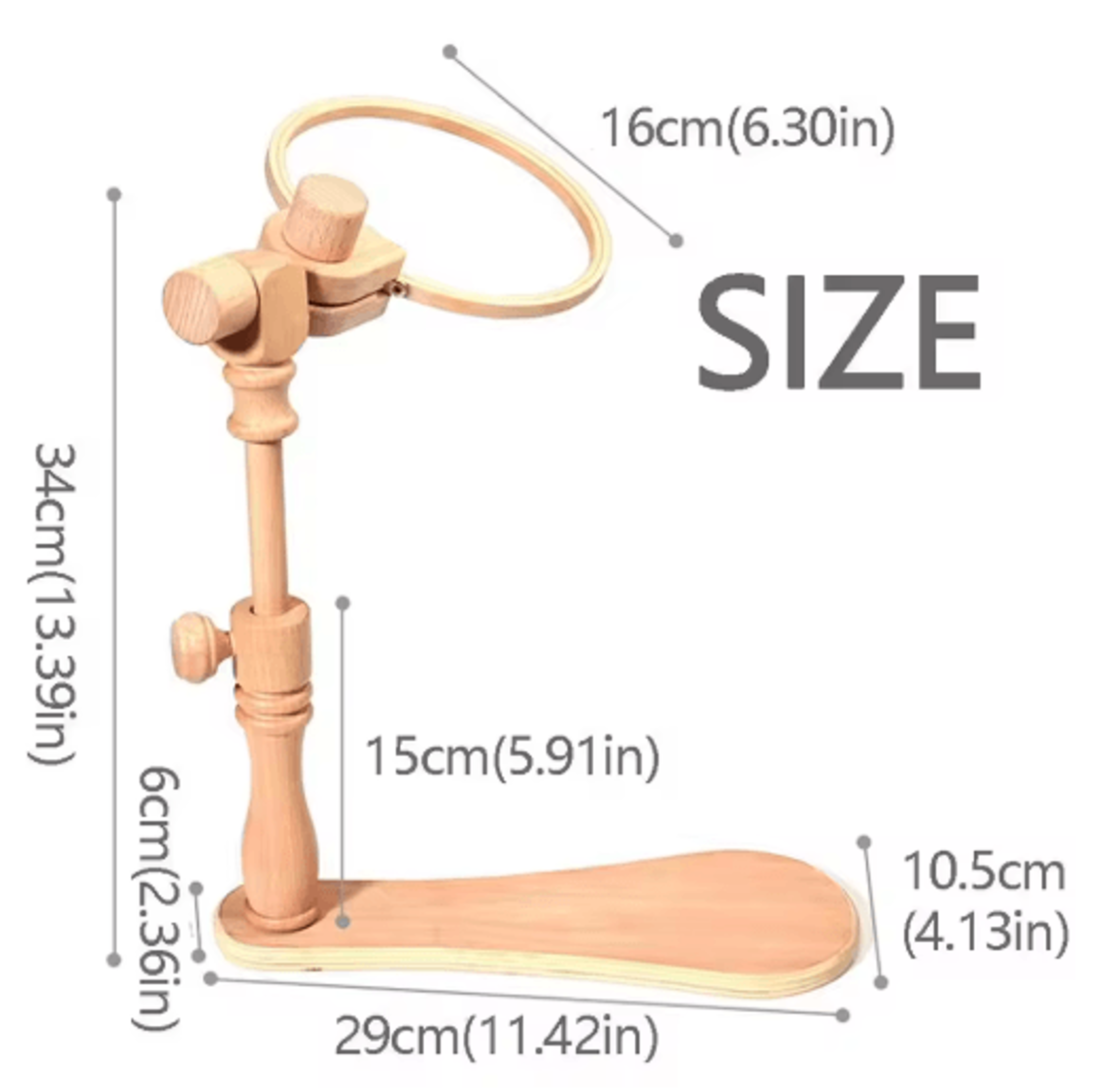 Portable Wooden Rotating Embroidery Hoop Stand 4