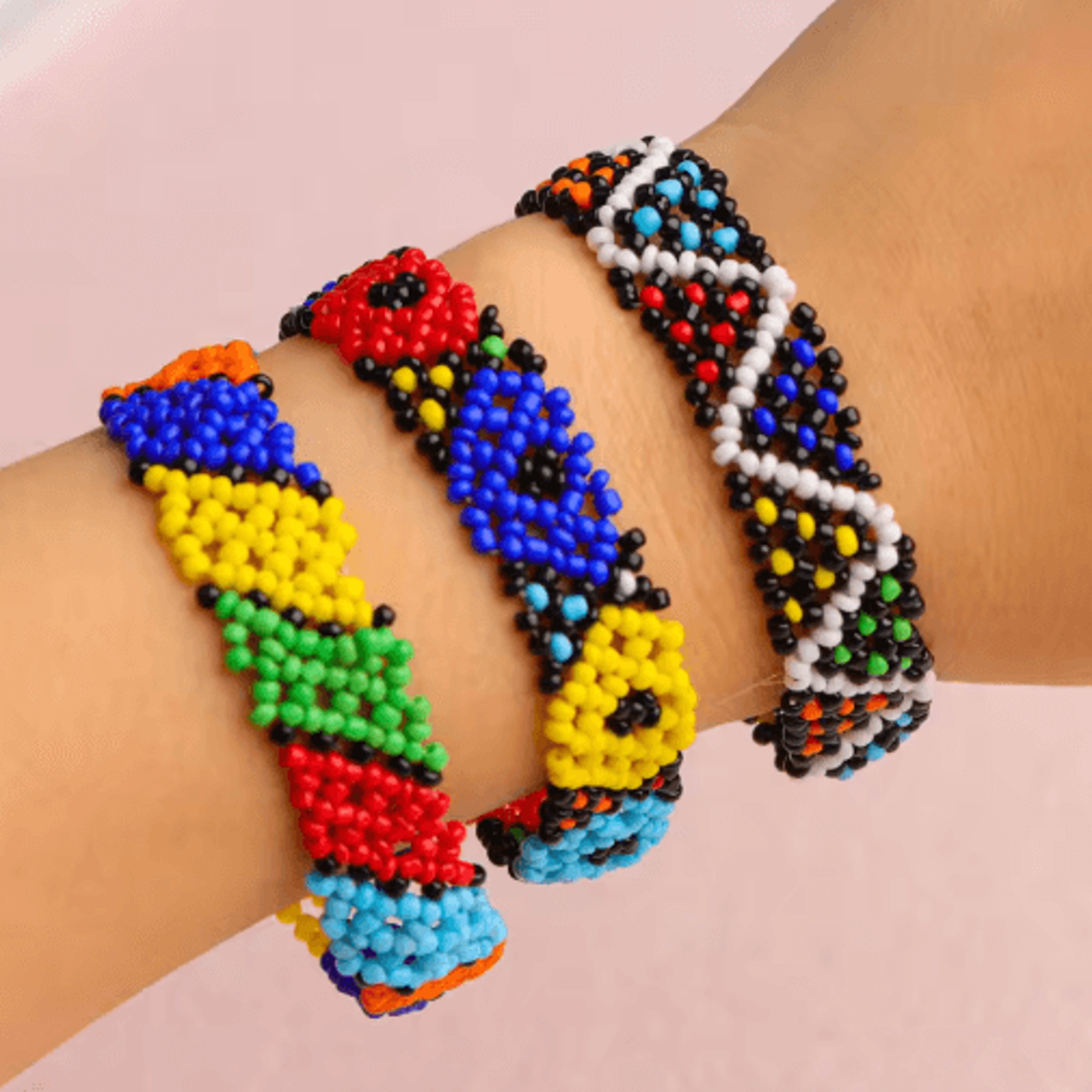 12PCS Multicolor Elastic Beaded Bracelet Set 1