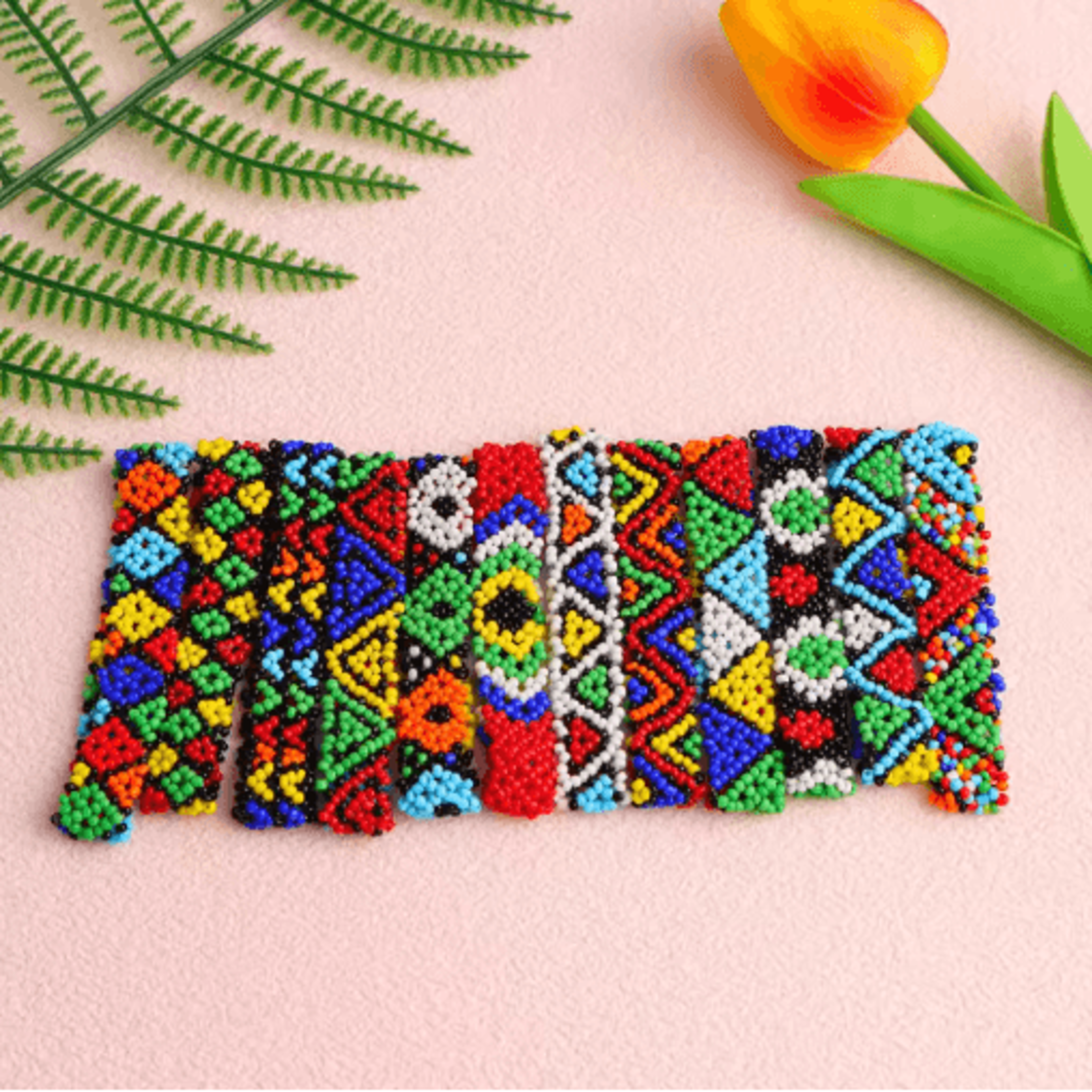 12PCS Multicolor Elastic Beaded Bracelet Set 2