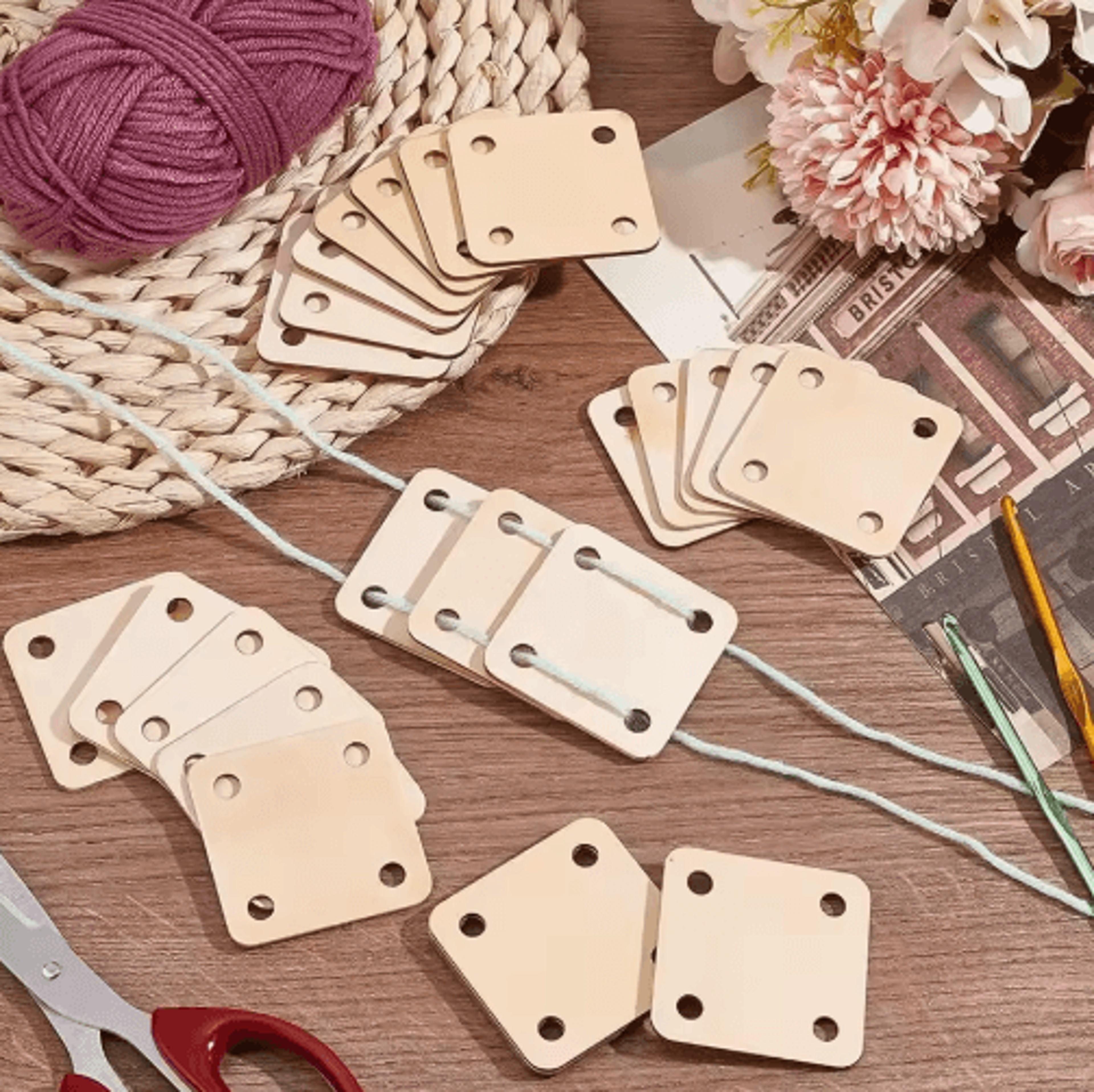 4Hole Wooden Loom Weaving Card Kit 0