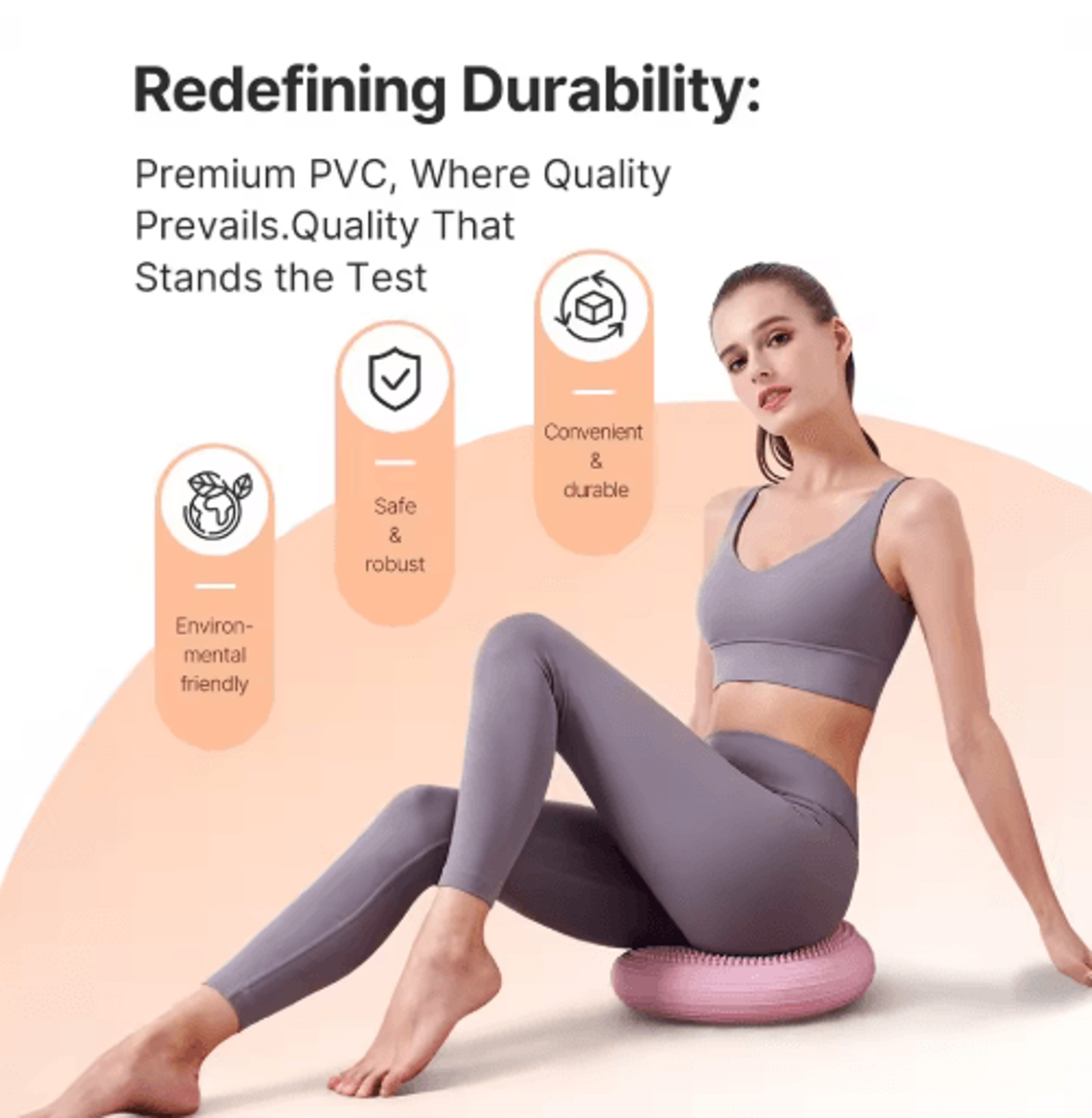 Inflatable PVC Wobble Balance Cushion With Air Pump 8