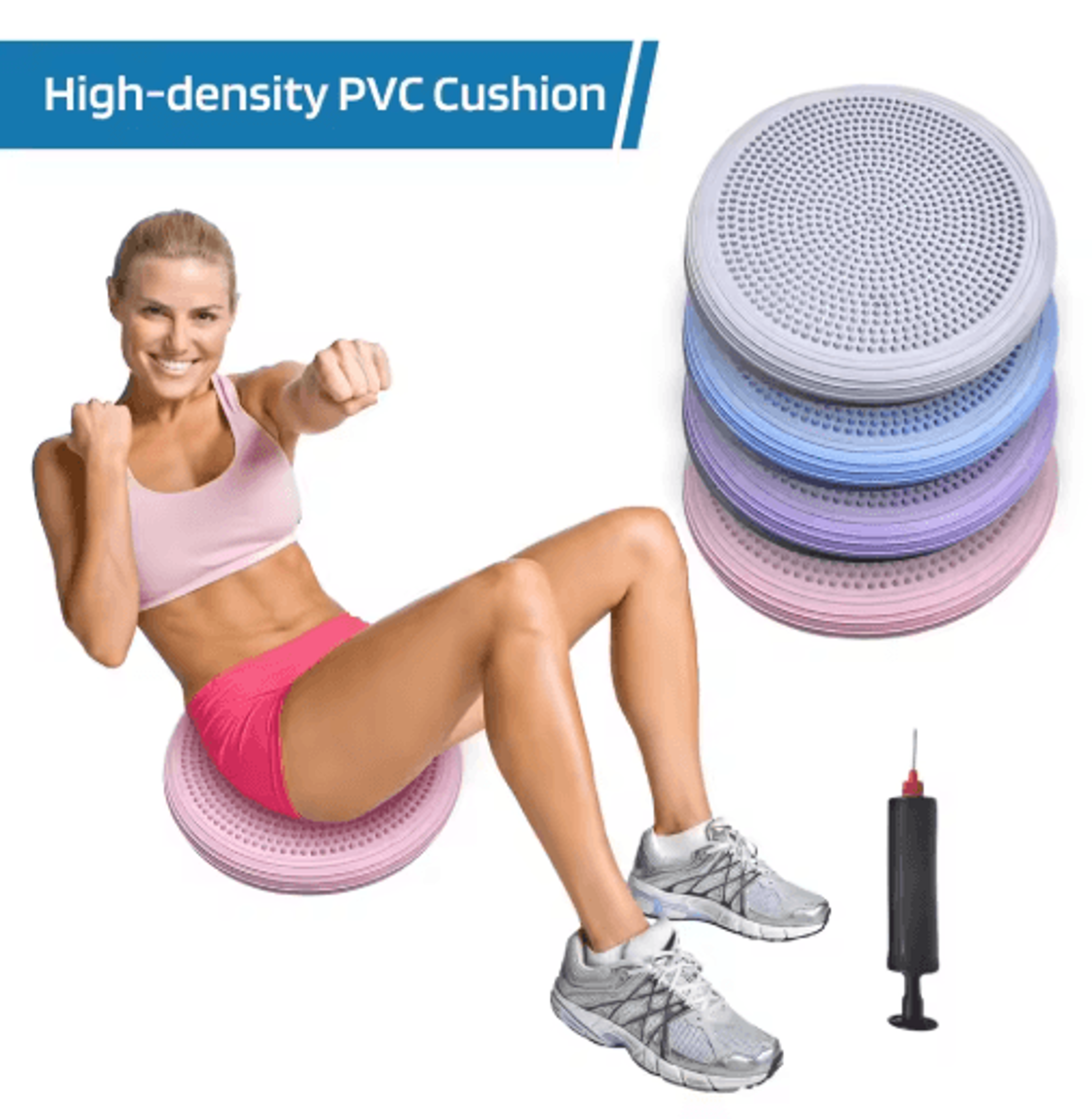 Inflatable PVC Wobble Balance Cushion With Air Pump 0