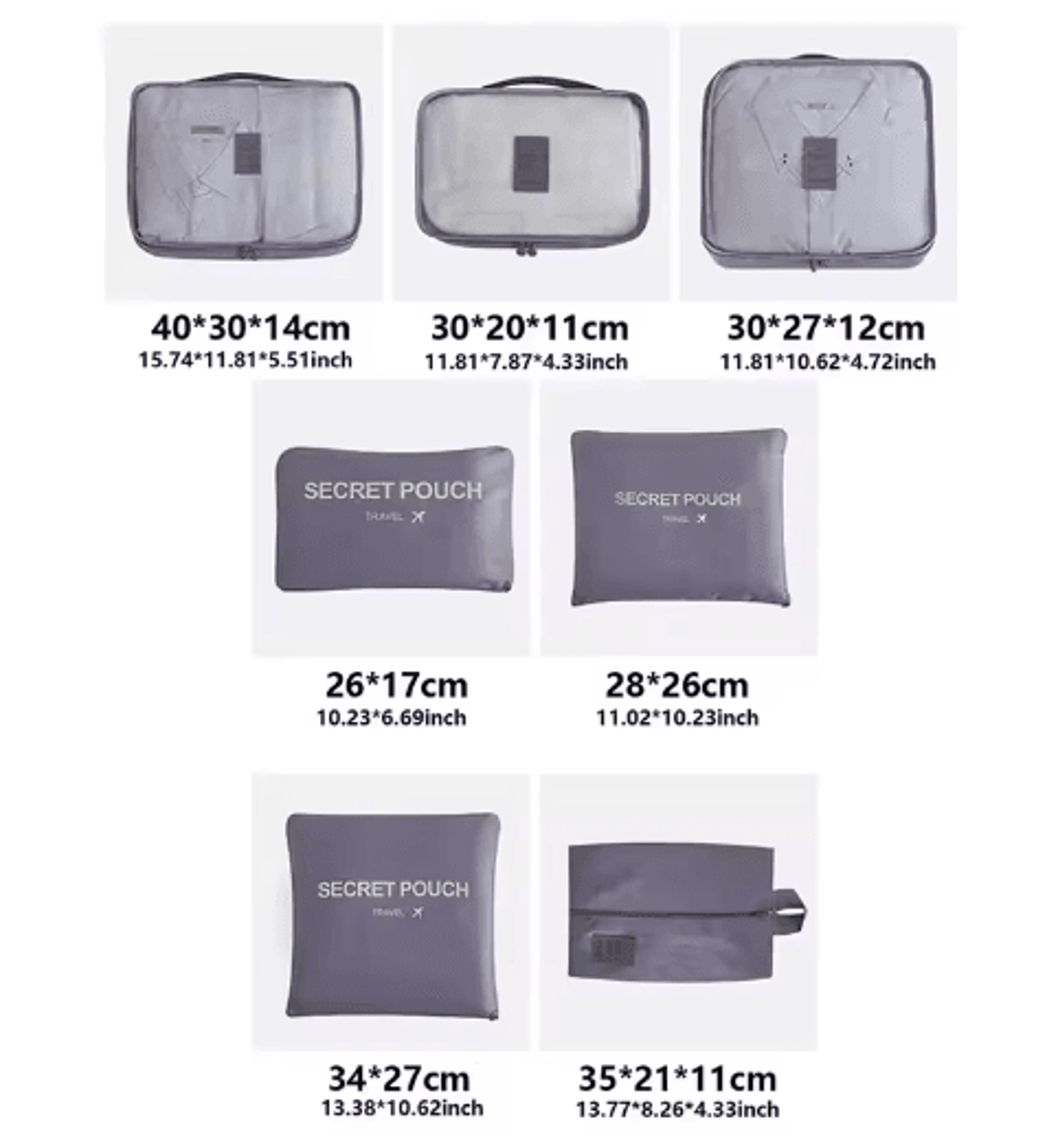 7PCS Travel Packing Cubes  Luggage Organizer Set 20