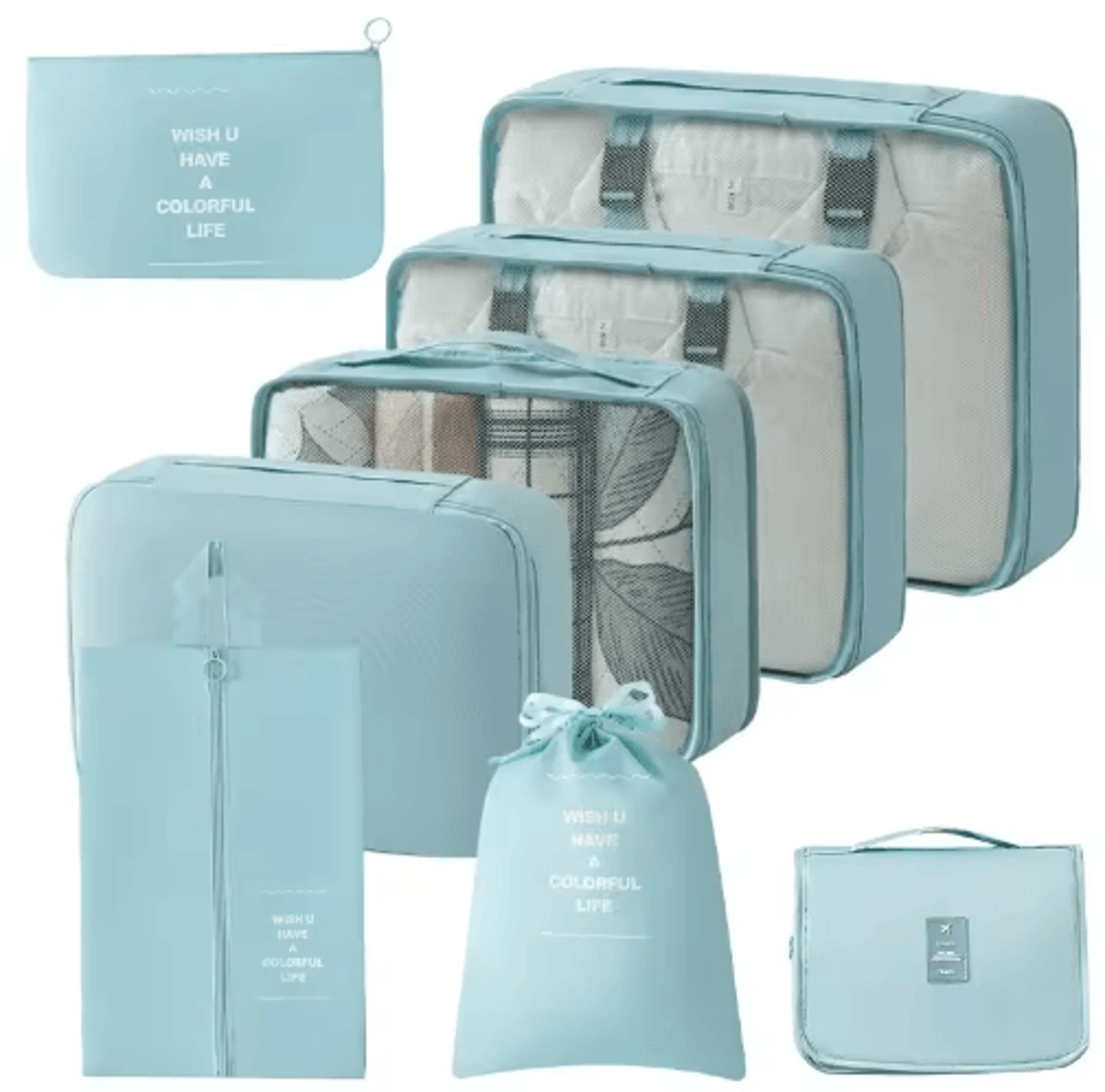 8PCS Foldable Travel Packing Cubes Organizer Set 7