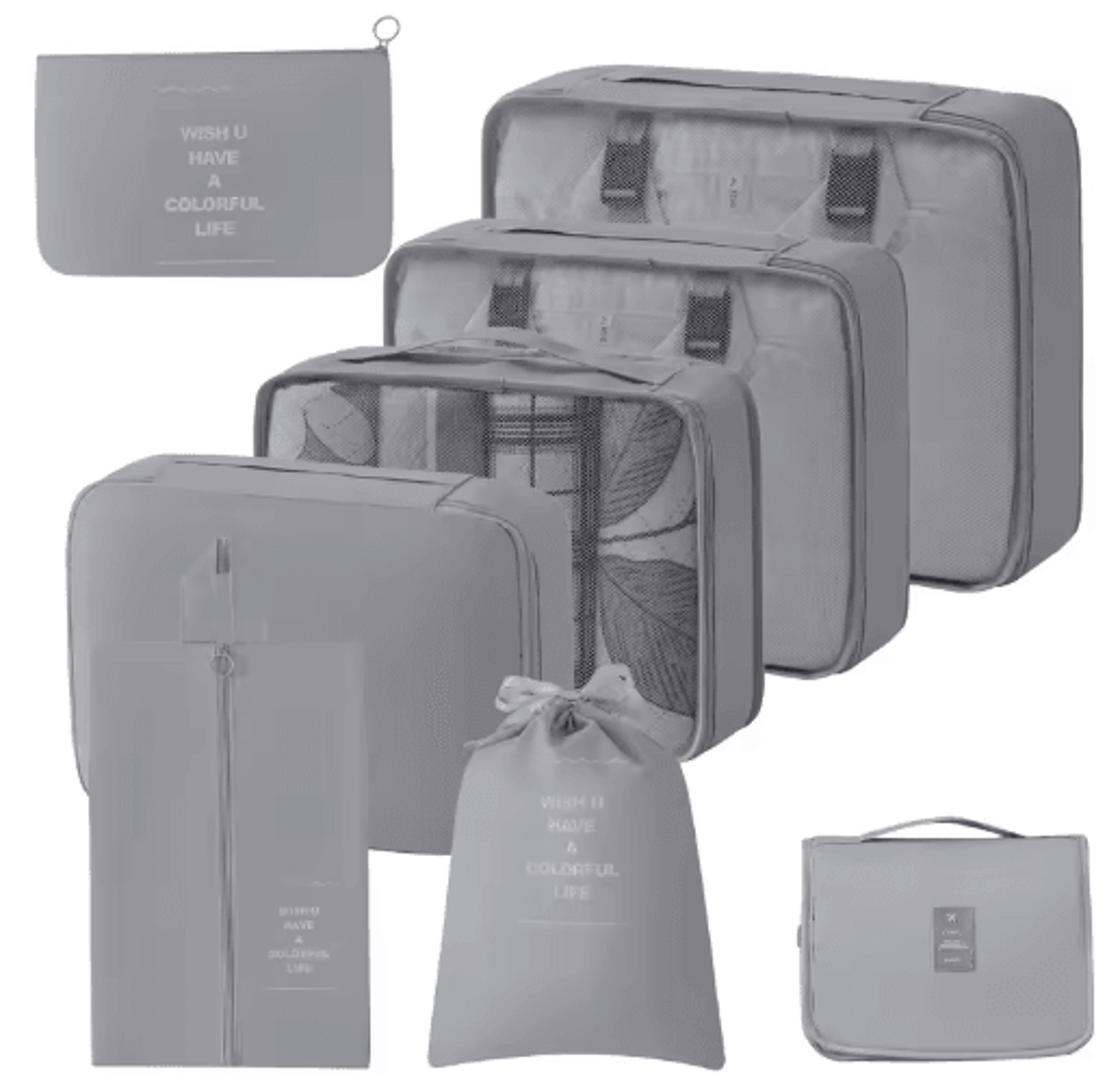 8PCS Foldable Travel Packing Cubes Organizer Set 16