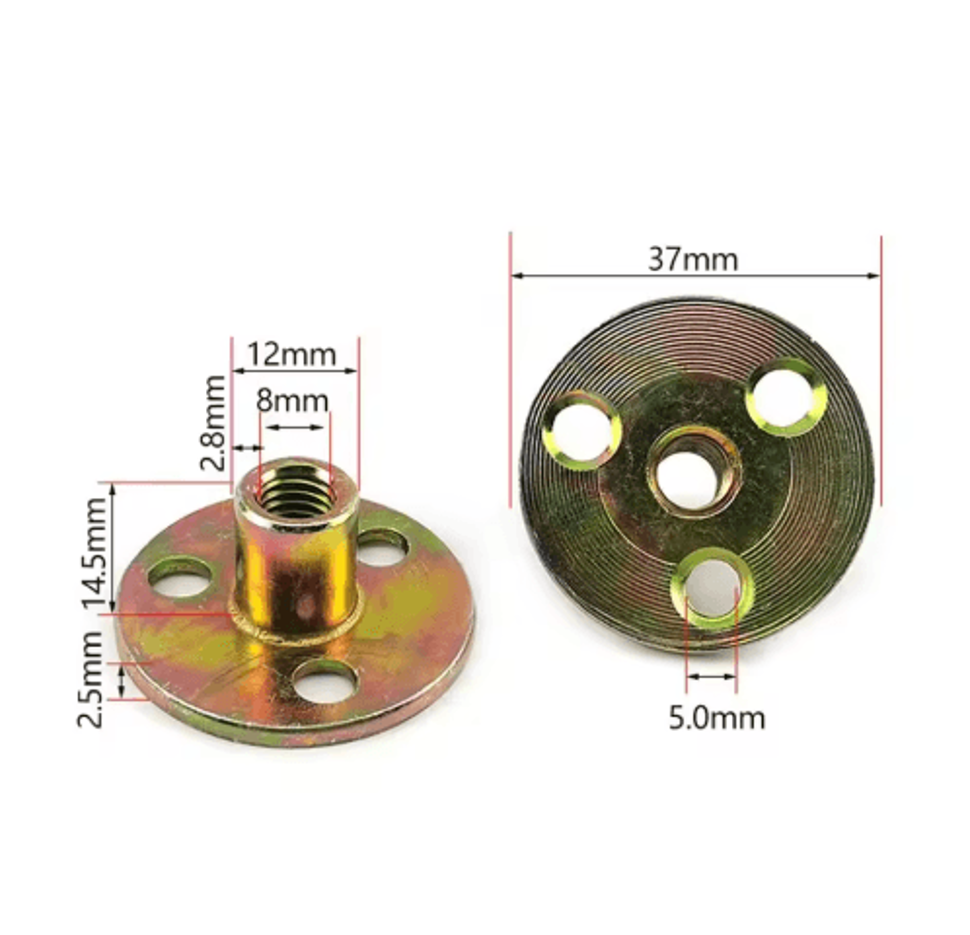 5PCS ThreeHole Locking Flange Nuts  M6 M8 M10 Metal Furniture Fasteners 4