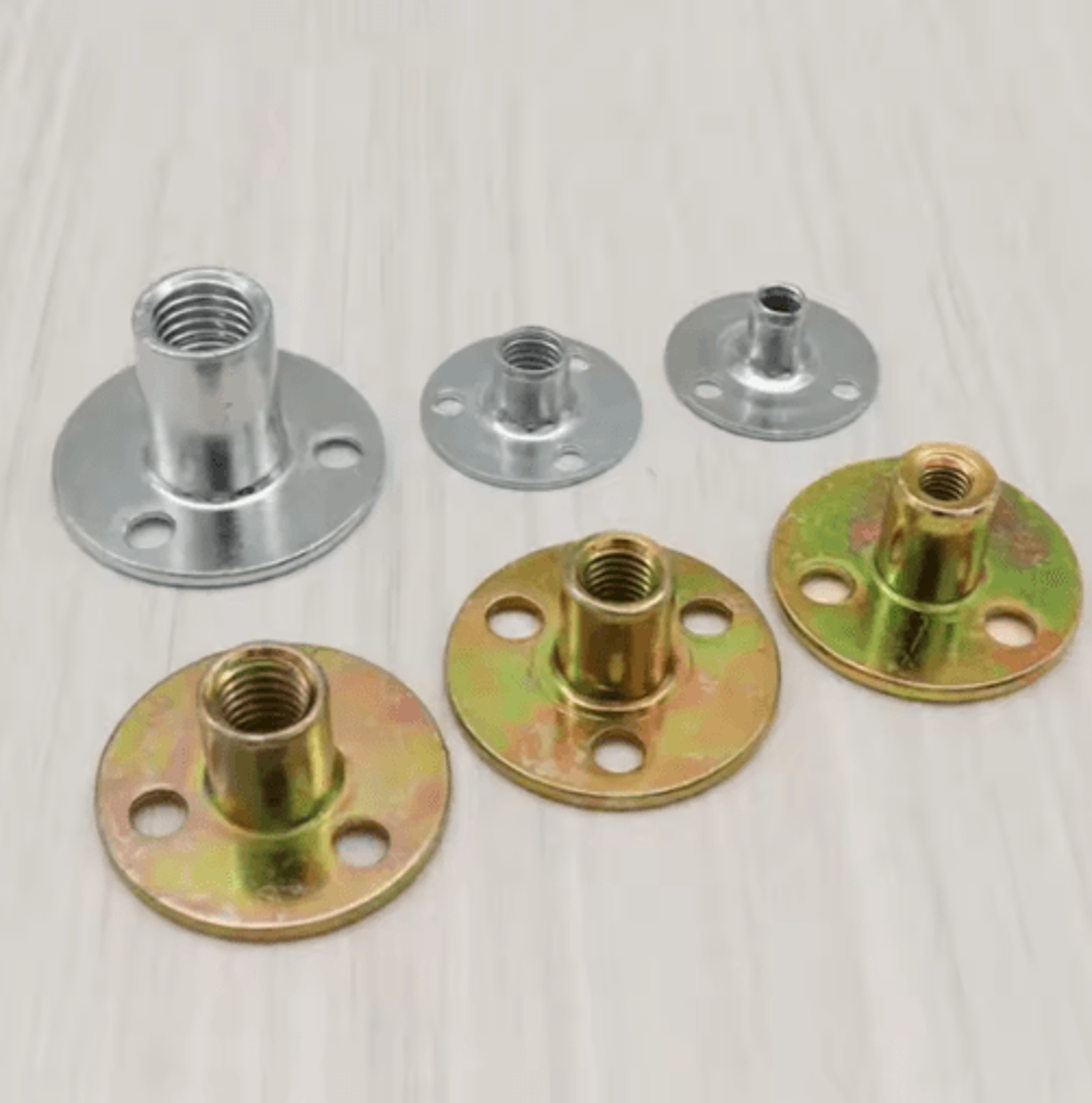 5PCS ThreeHole Locking Flange Nuts  M6 M8 M10 Metal Furniture Fasteners 0